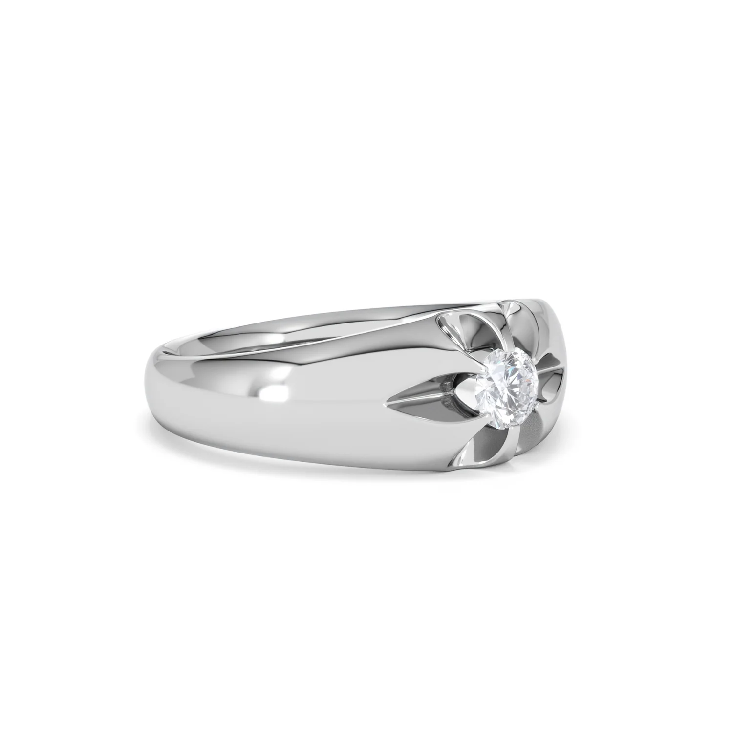 Lab Diamond Signet Ring 0.25ct Round Cut in 925 Silver - Image 18