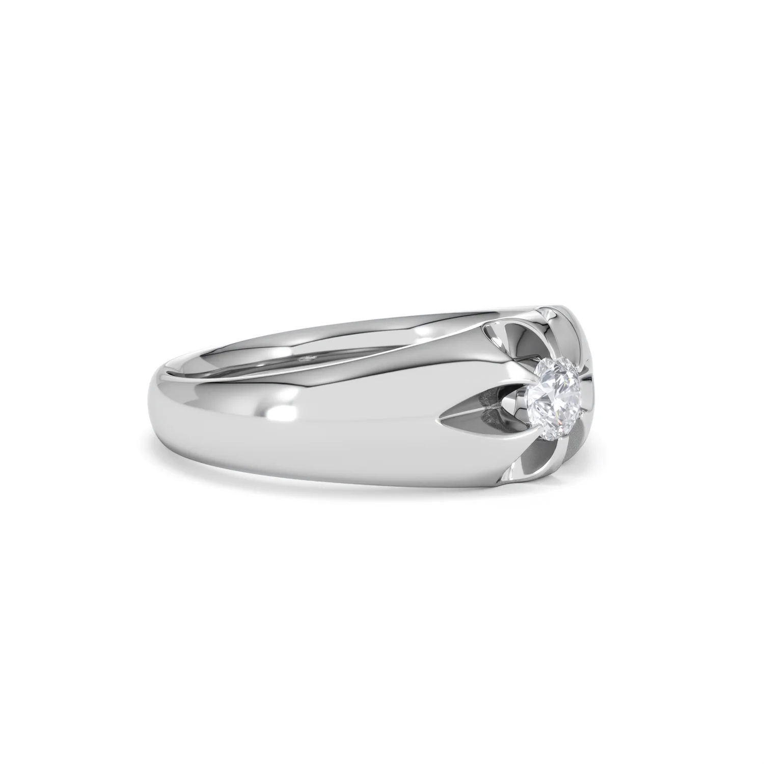 Lab Diamond Signet Ring 0.25ct Round Cut in 925 Silver - Image 20