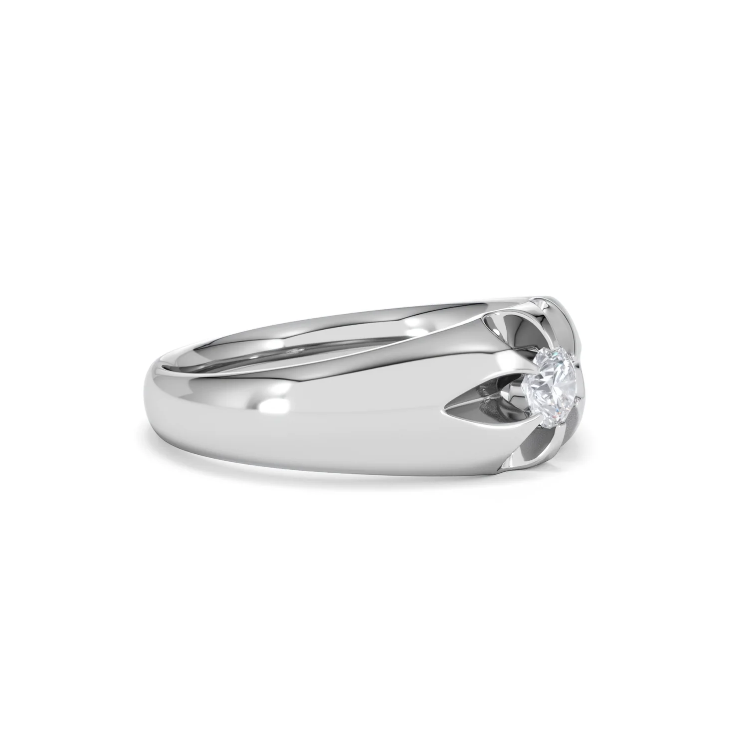 Lab Diamond Signet Ring 0.25ct Round Cut in 925 Silver - Image 21