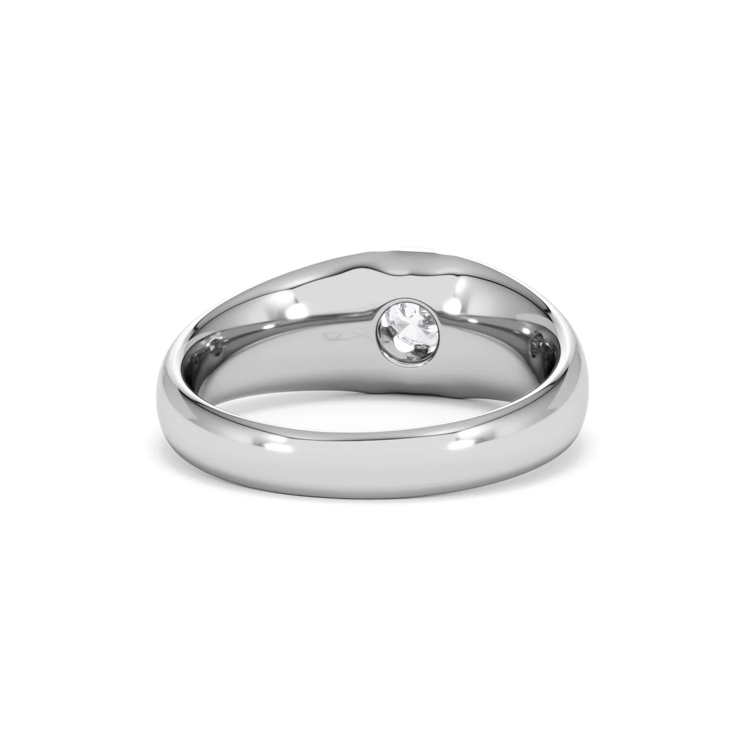 Lab Diamond Signet Ring 0.25ct Round Cut in 925 Silver - Image 46