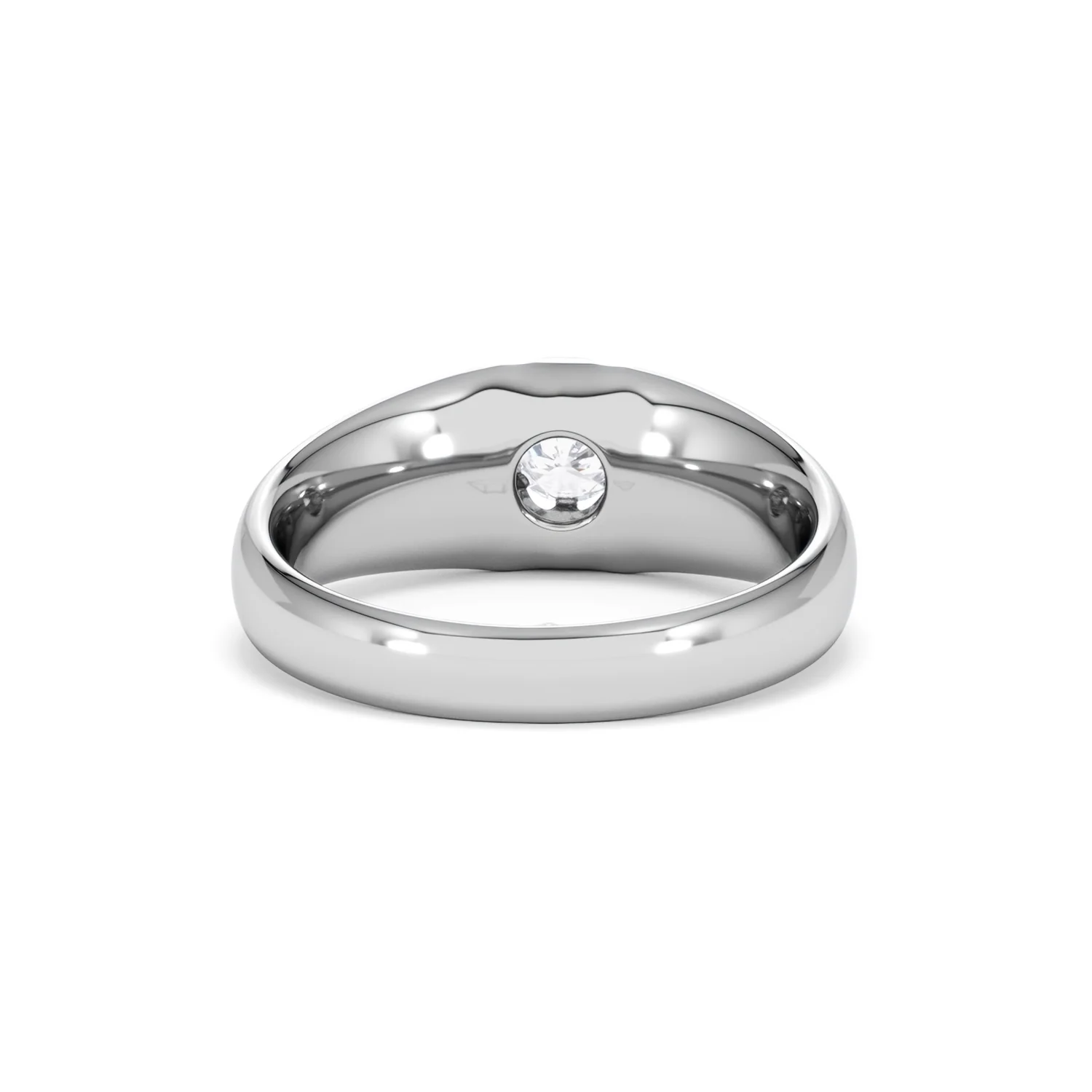 Lab Diamond Signet Ring 0.25ct Round Cut in 925 Silver - Image 48
