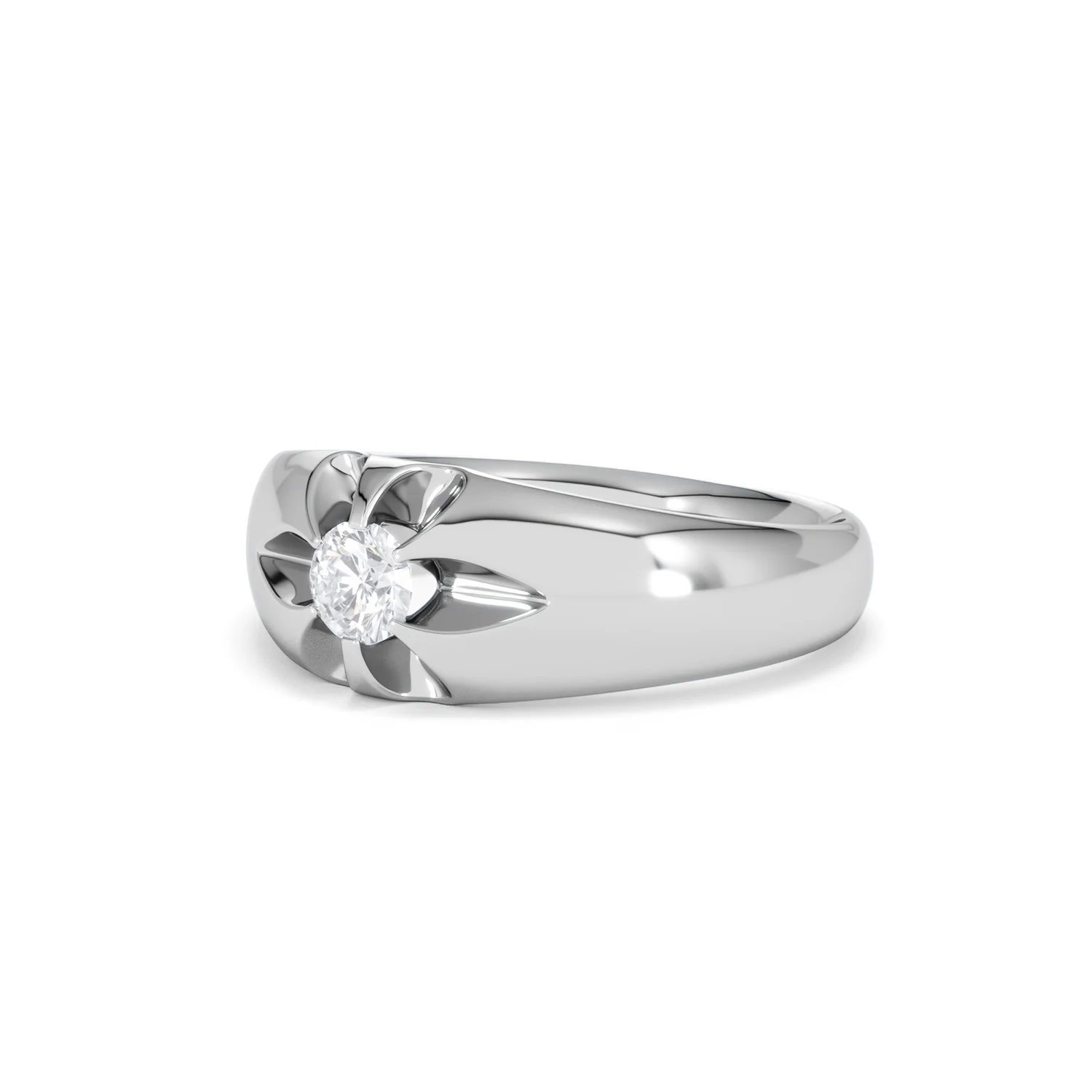 Lab Diamond Signet Ring 0.25ct Round Cut in 925 Silver - Image 81