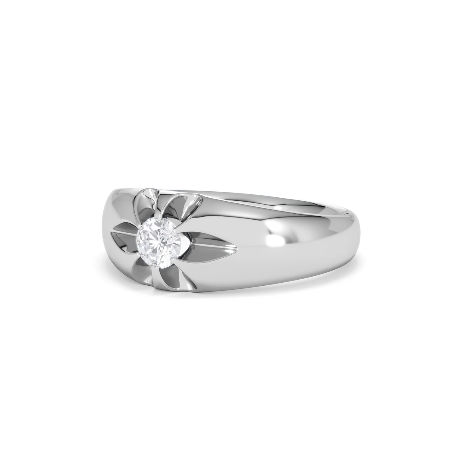 Lab Diamond Signet Ring 0.25ct Round Cut in 925 Silver - Image 82