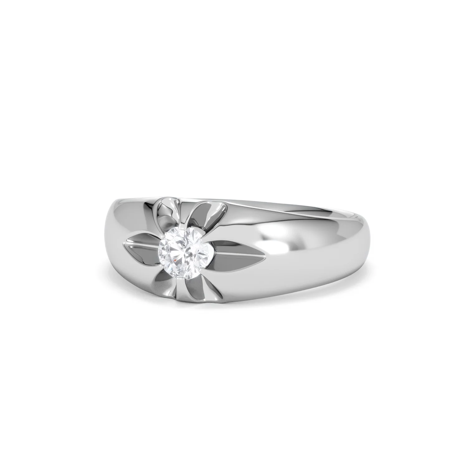 Lab Diamond Signet Ring 0.25ct Round Cut in 925 Silver - Image 84