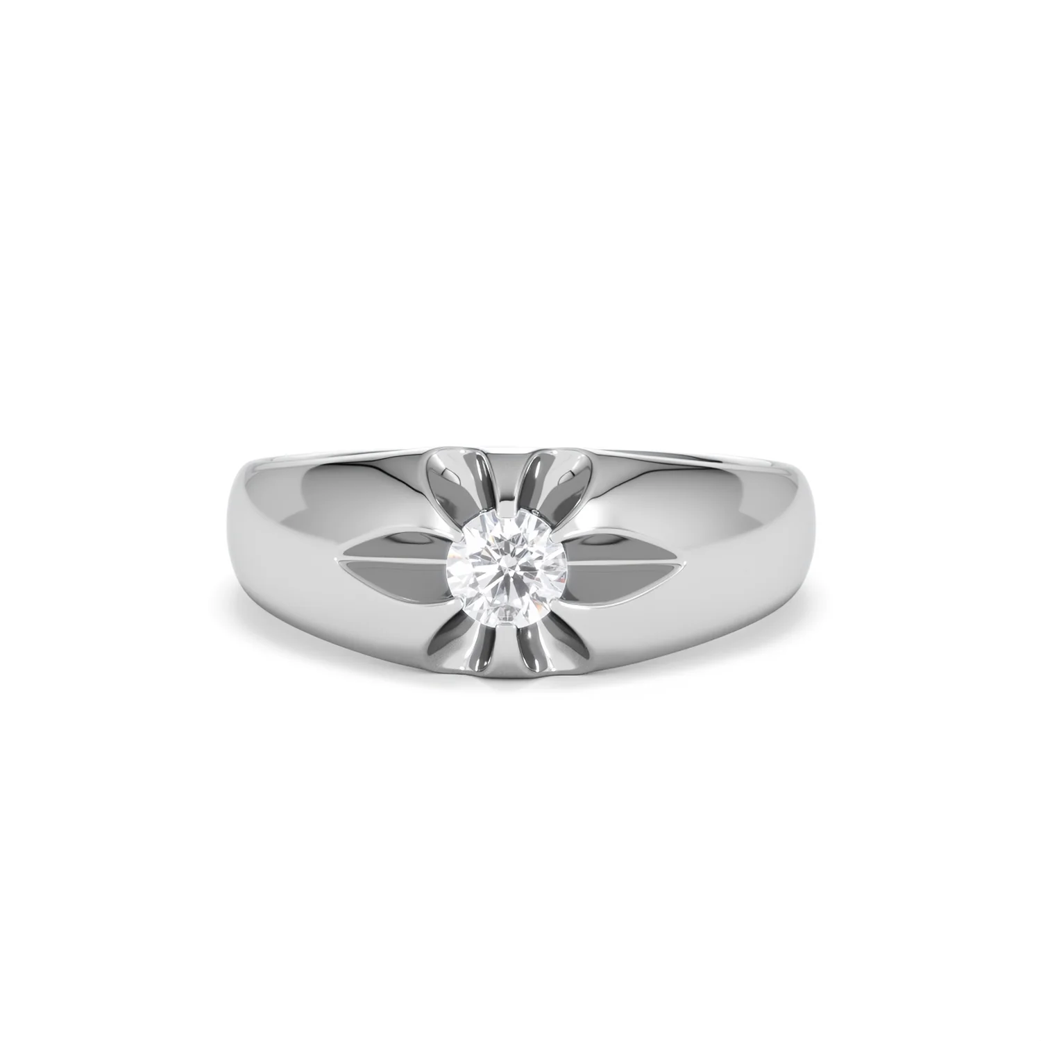 Lab Diamond Signet Ring 0.25ct Round Cut in 925 Silver - Image 88