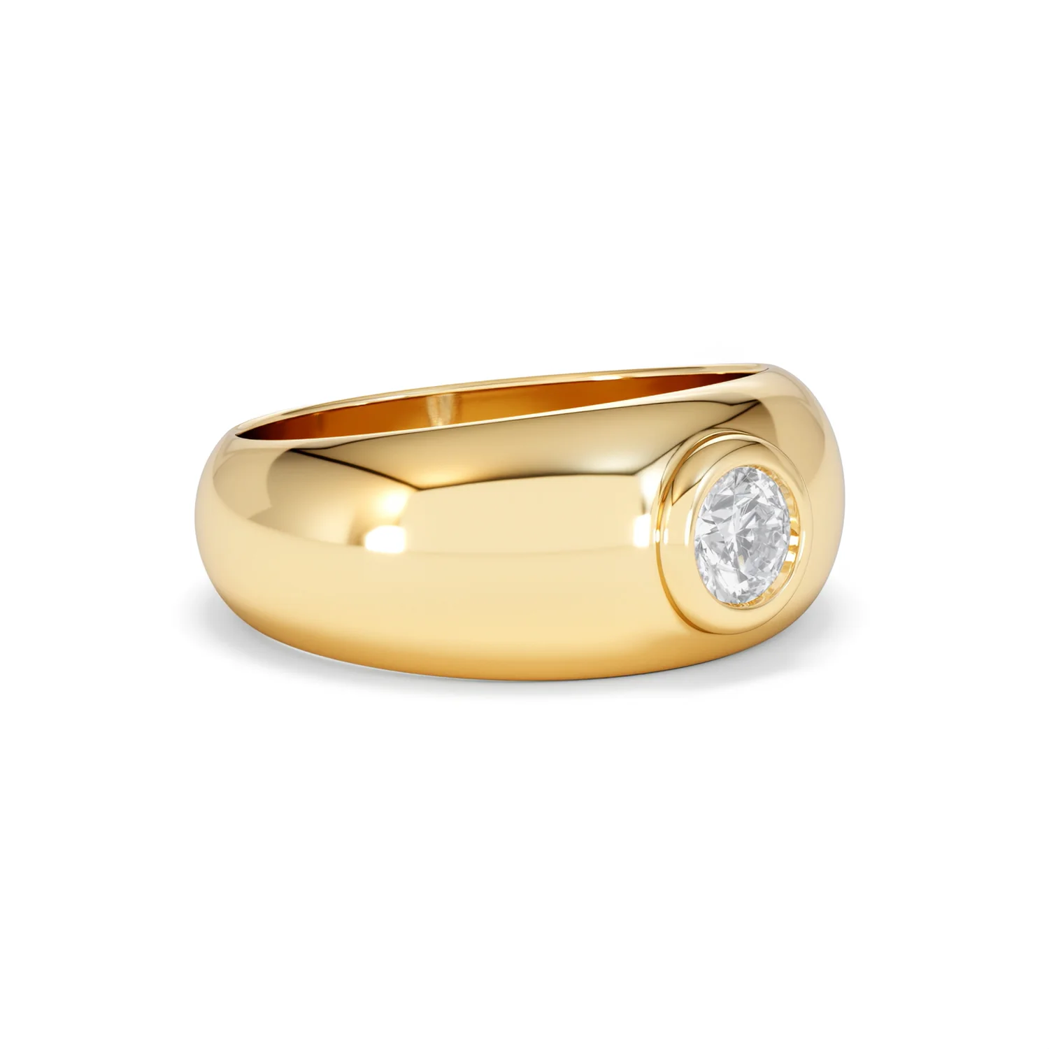 Lab Diamond Signet Ring 0.50ct in 18K Gold Vermeil H/SI - Image 19