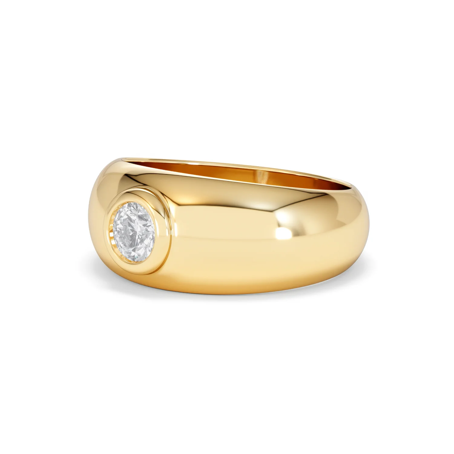 Lab Diamond Signet Ring 0.50ct in 18K Gold Vermeil H/SI - Image 81