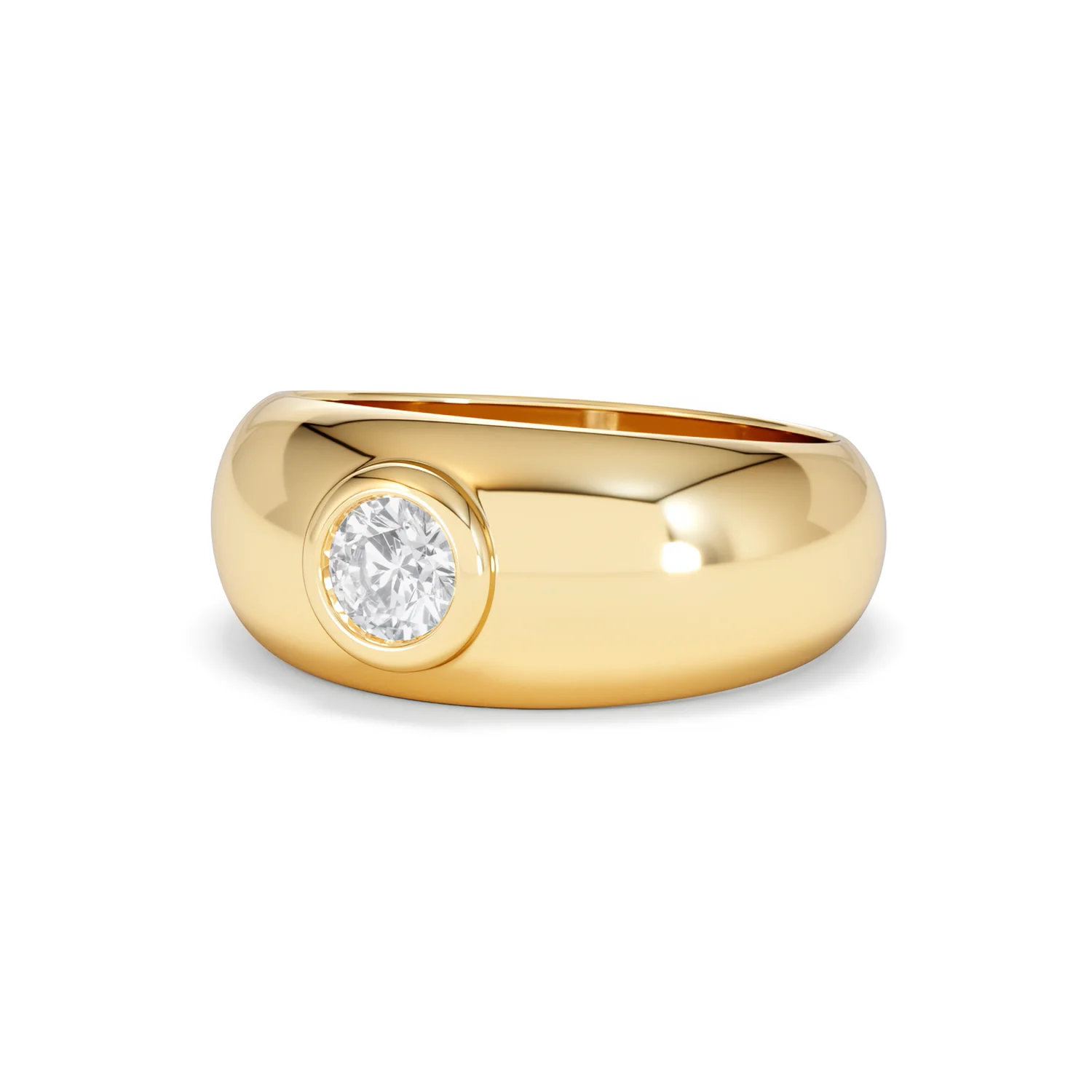 Lab Diamond Signet Ring 0.50ct in 18K Gold Vermeil H/SI - Image 84