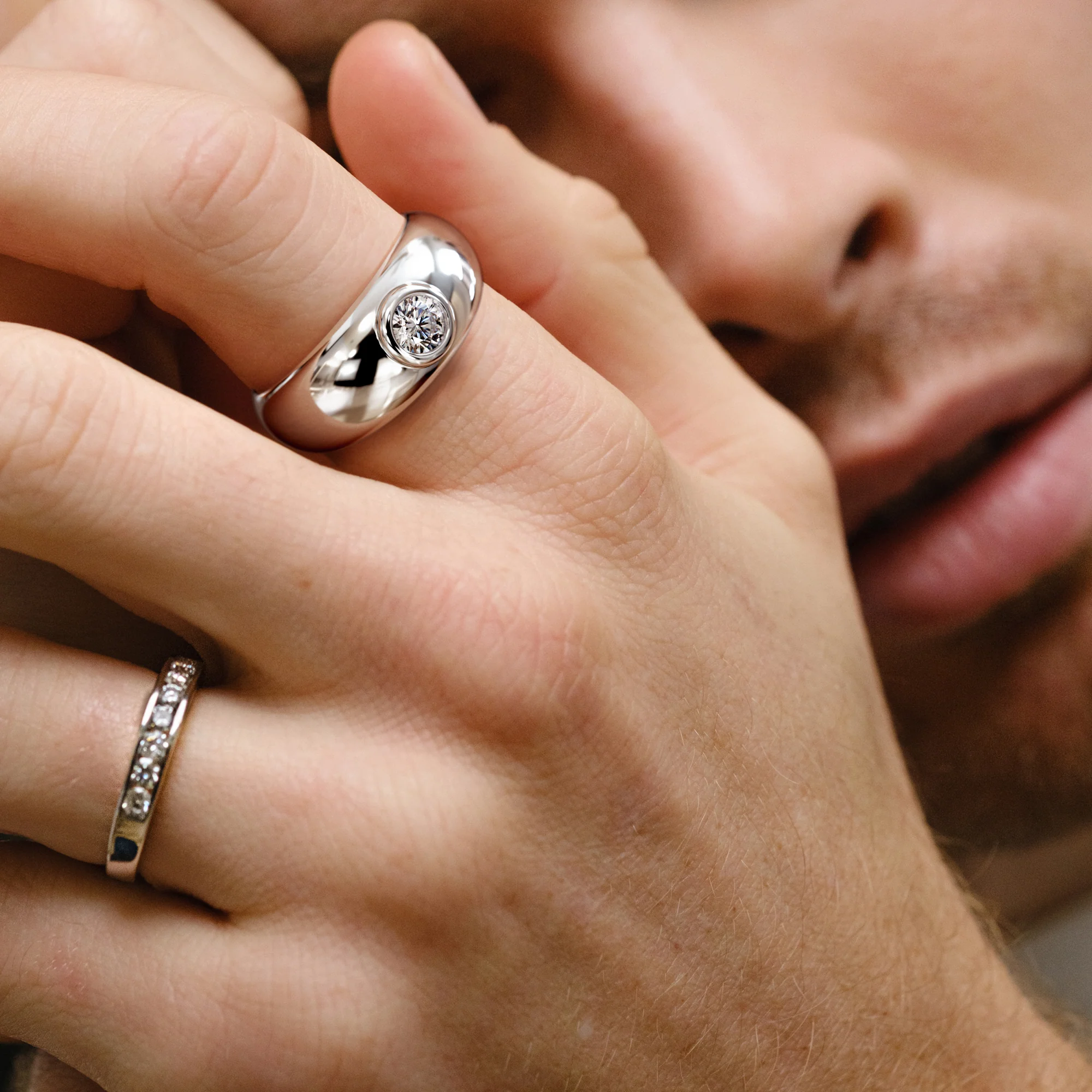 Lab Diamond Signet Ring 0.50ct in 925 Silver H/SI - Image 4