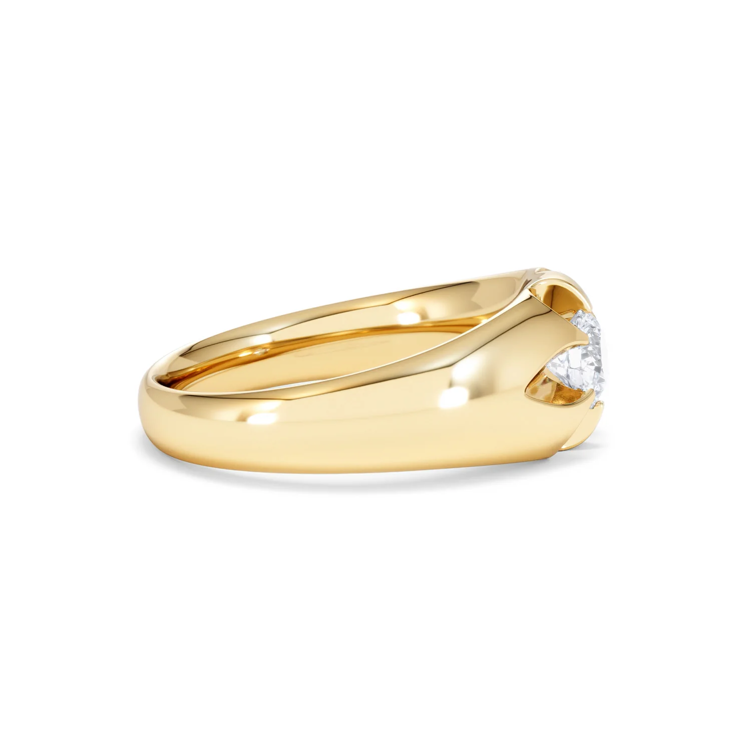 Lab Diamond Signet Ring 0.50ct Round Cut in 18K Gold Vermeil - Image 27
