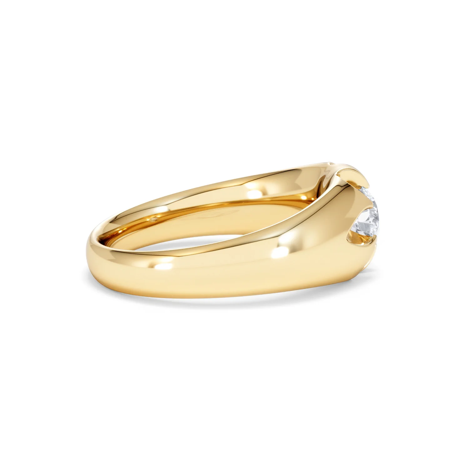 Lab Diamond Signet Ring 0.50ct Round Cut in 18K Gold Vermeil - Image 30