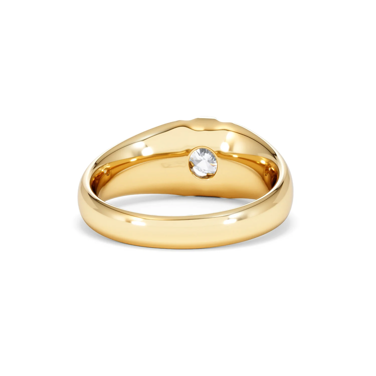 Lab Diamond Signet Ring 0.50ct Round Cut in 18K Gold Vermeil - Image 46