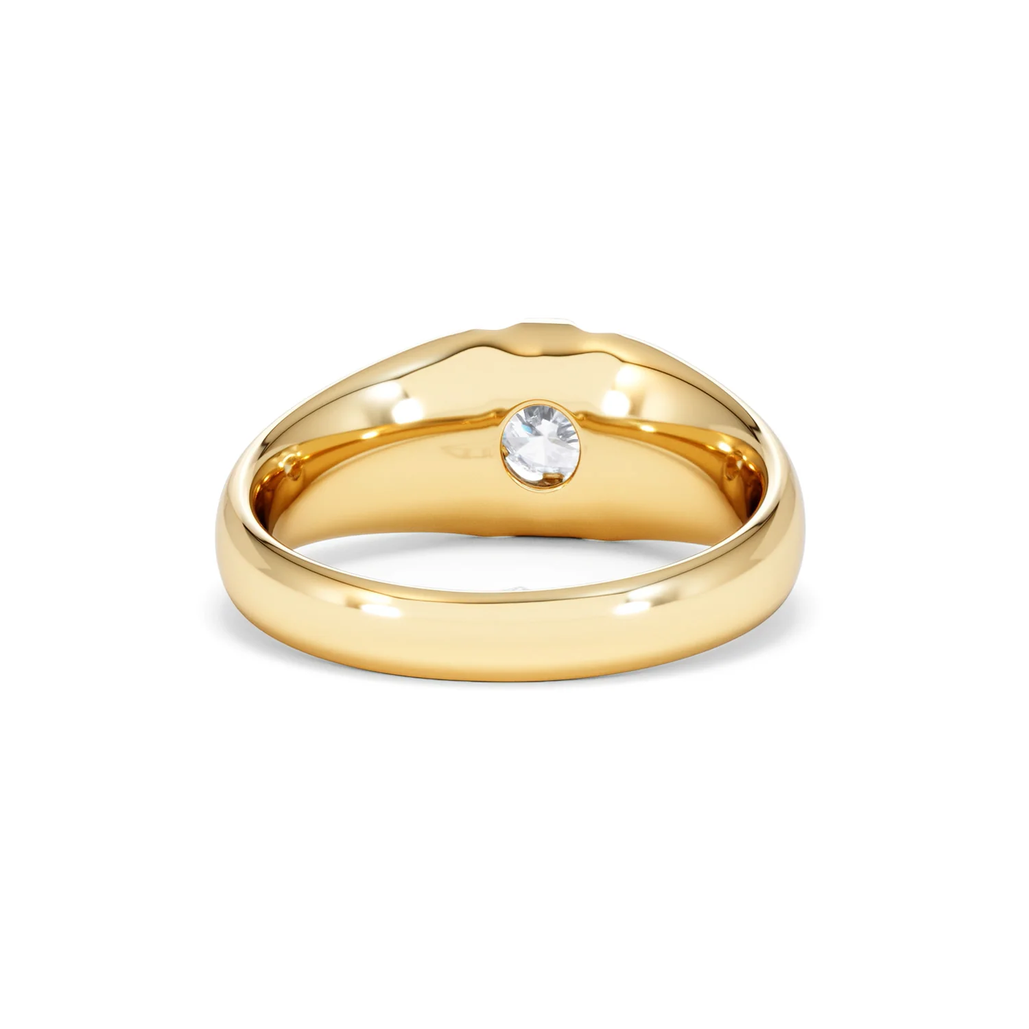 Lab Diamond Signet Ring 0.50ct Round Cut in 18K Gold Vermeil - Image 47