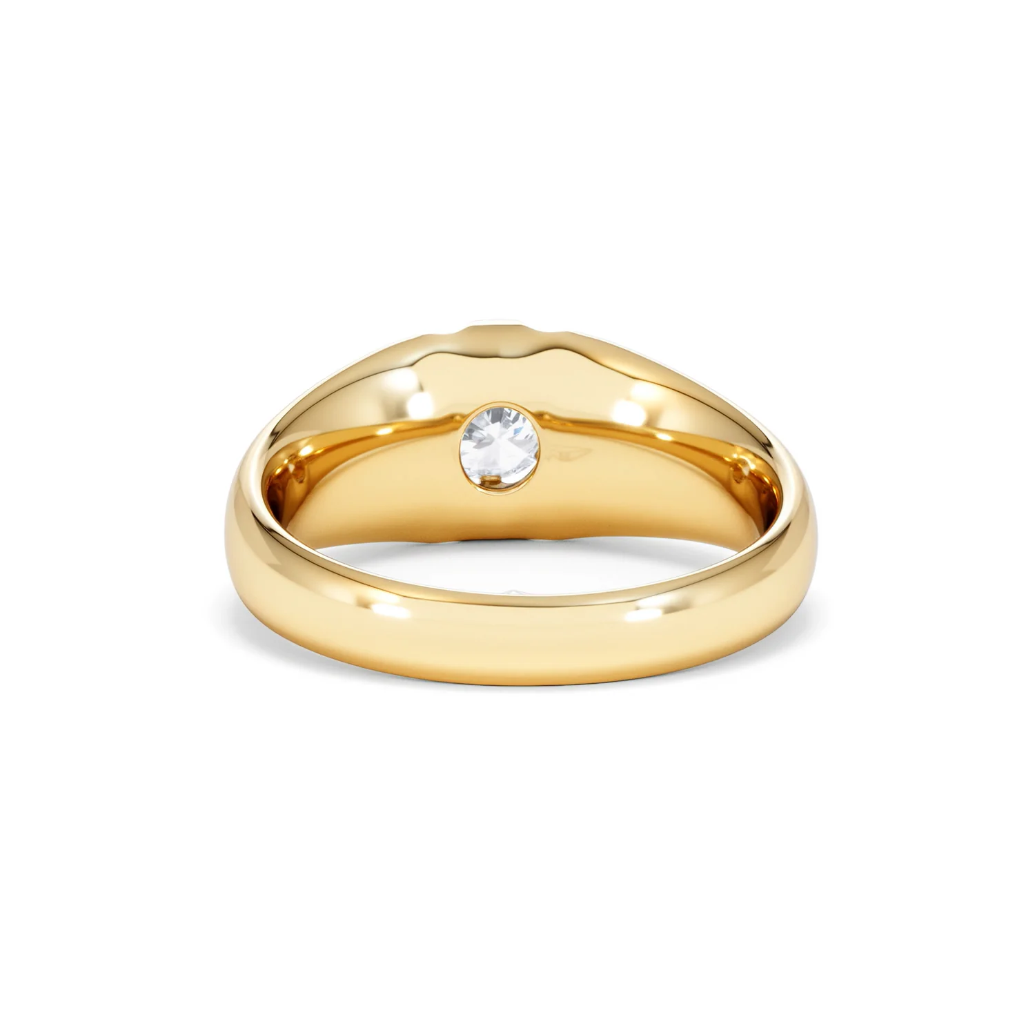 Lab Diamond Signet Ring 0.50ct Round Cut in 18K Gold Vermeil - Image 50
