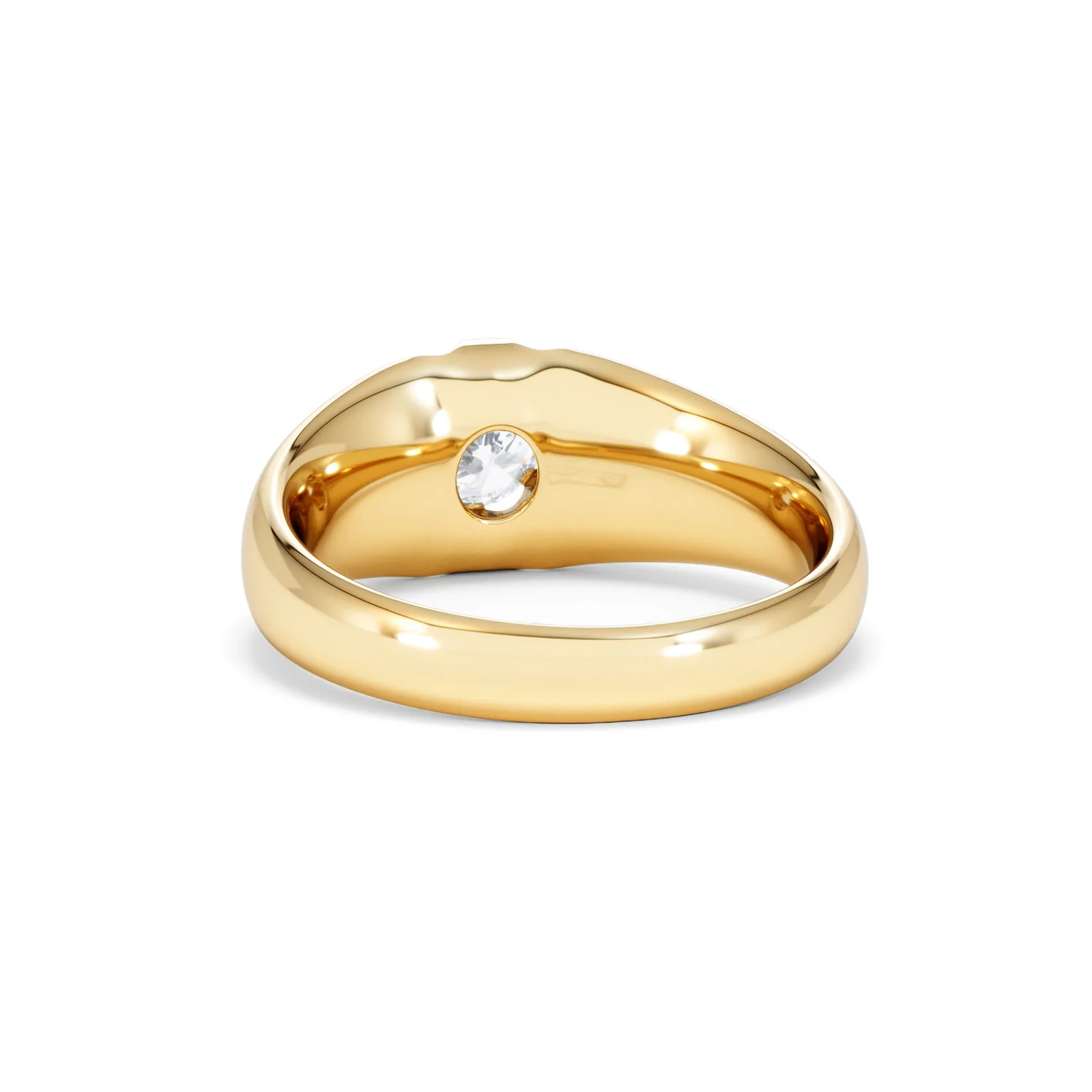 Lab Diamond Signet Ring 0.50ct Round Cut in 18K Gold Vermeil - Image 52