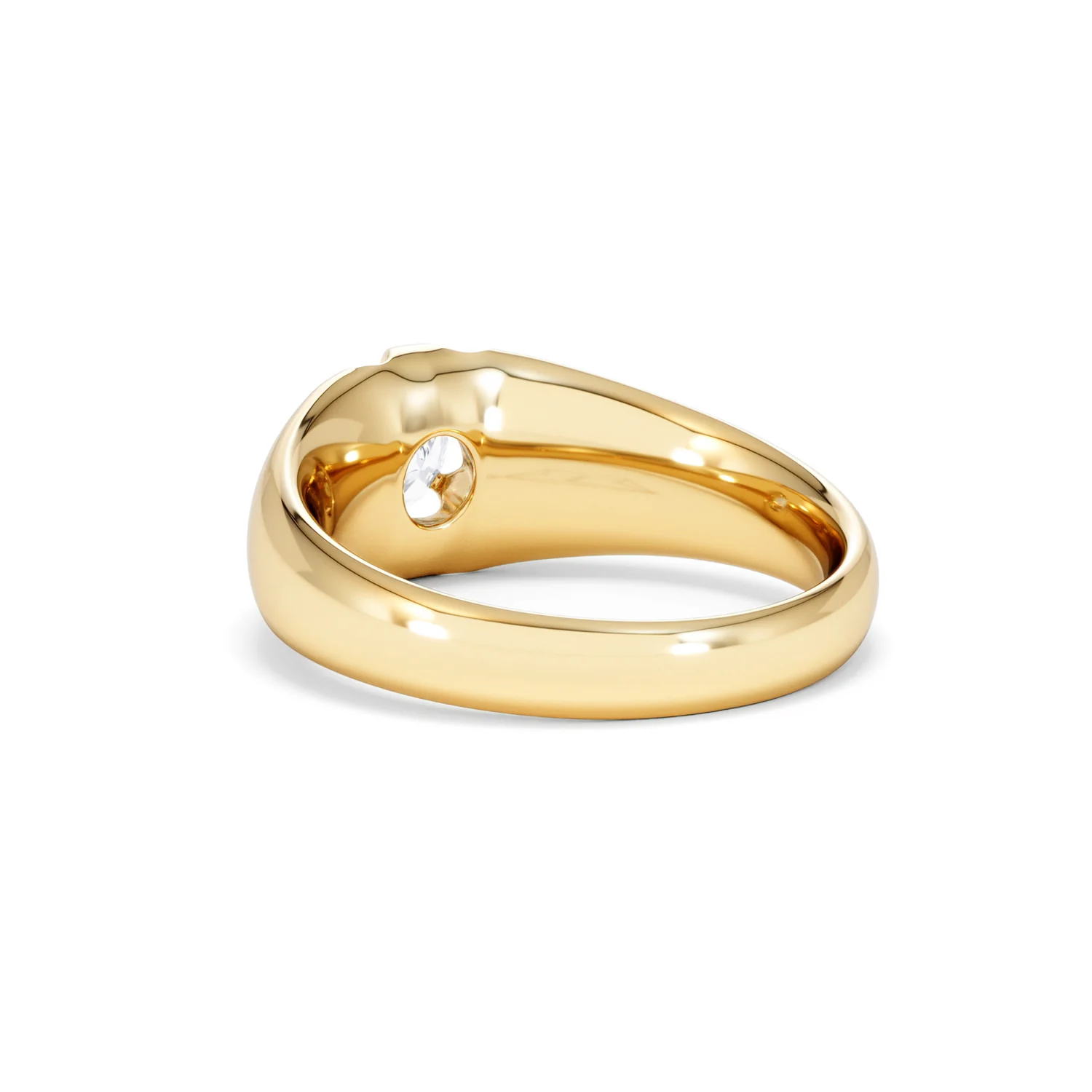 Lab Diamond Signet Ring 0.50ct Round Cut in 18K Gold Vermeil - Image 56