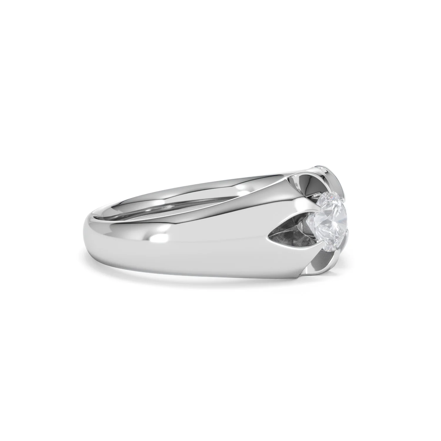 Lab Diamond Signet Ring 0.50ct Round Cut in 925 Silver - Image 21