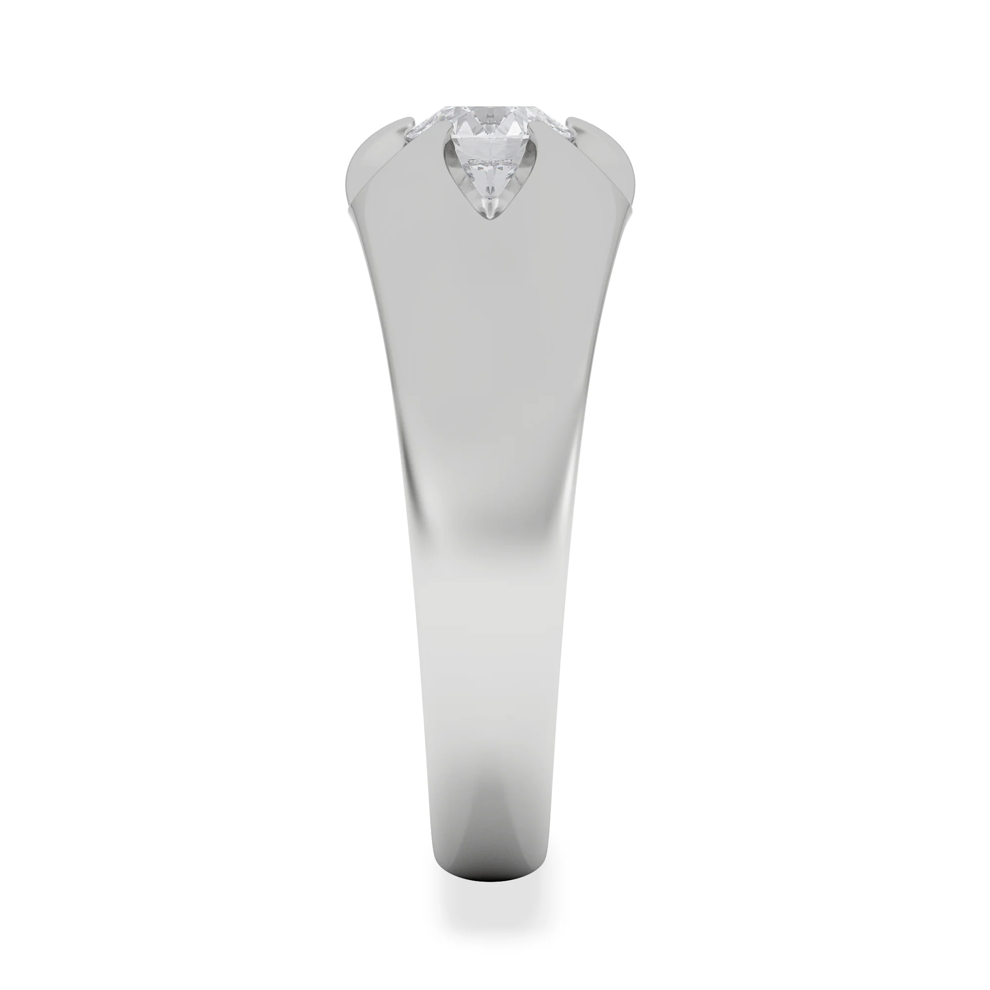 Lab Diamond Signet Ring 0.50ct Round Cut in 925 Silver - Image 4