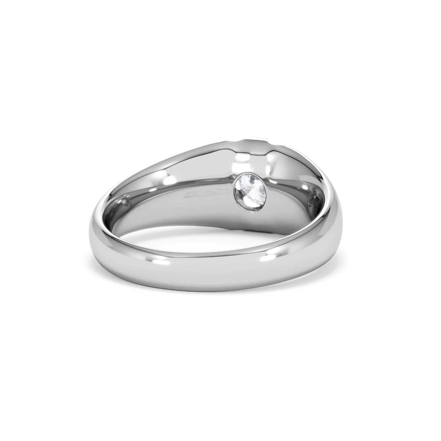 Lab Diamond Signet Ring 0.50ct Round Cut in 925 Silver - Image 43