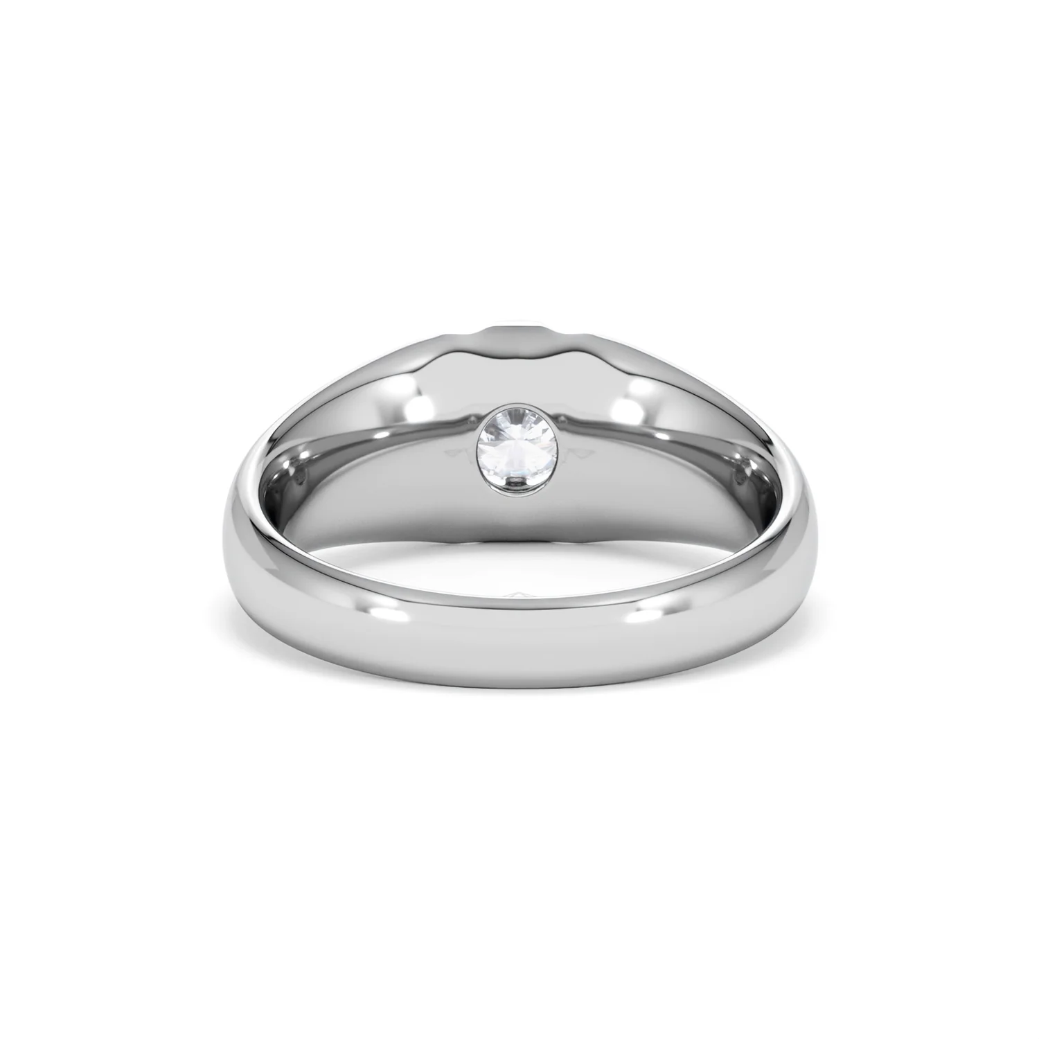 Lab Diamond Signet Ring 0.50ct Round Cut in 925 Silver - Image 48