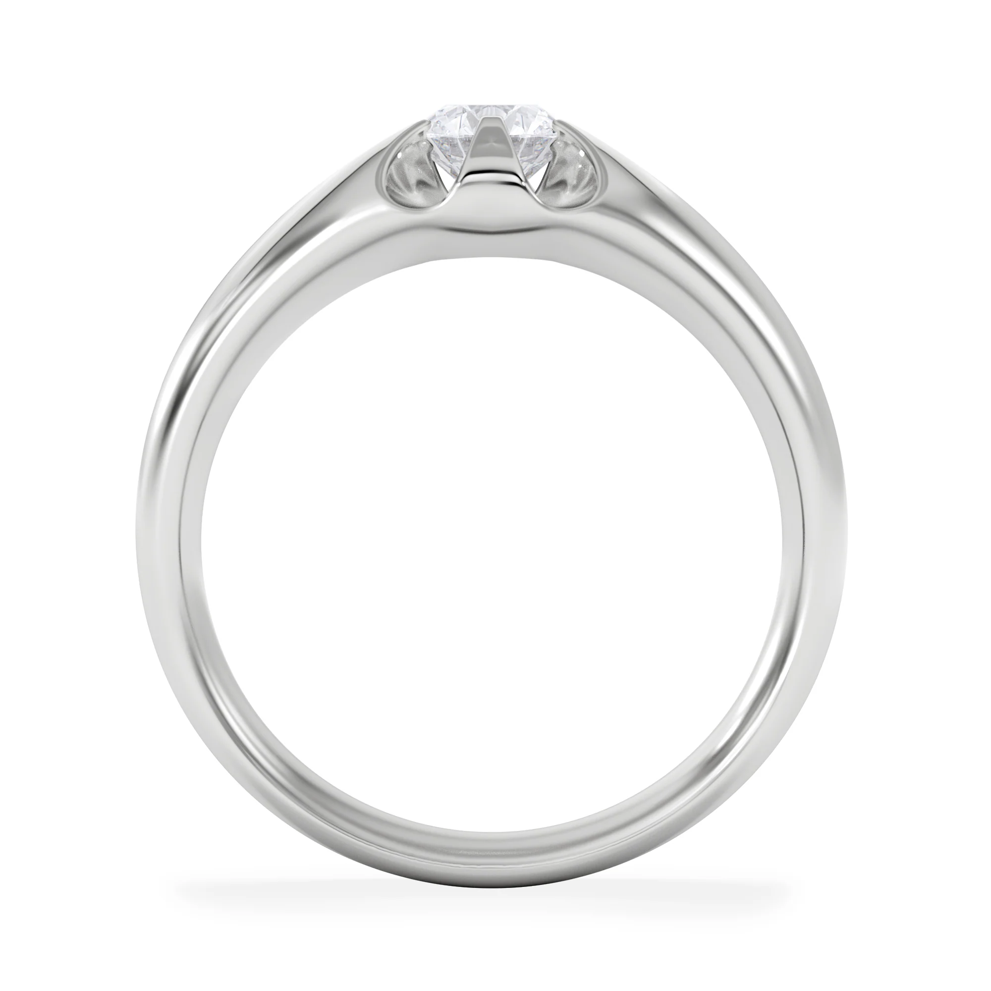 Lab Diamond Signet Ring 0.50ct Round Cut in 925 Silver - Image 5