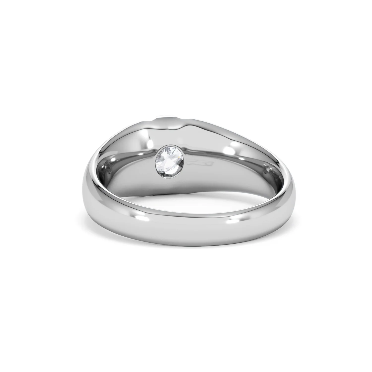 Lab Diamond Signet Ring 0.50ct Round Cut in 925 Silver - Image 51