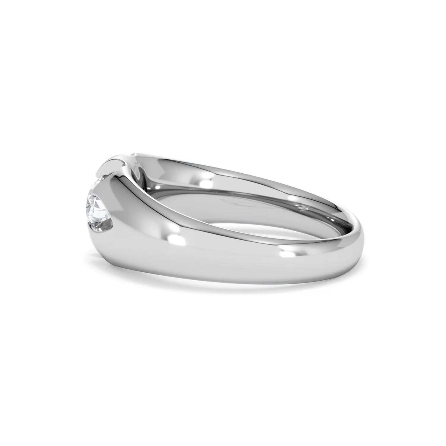 Lab Diamond Signet Ring 0.50ct Round Cut in 925 Silver - Image 66