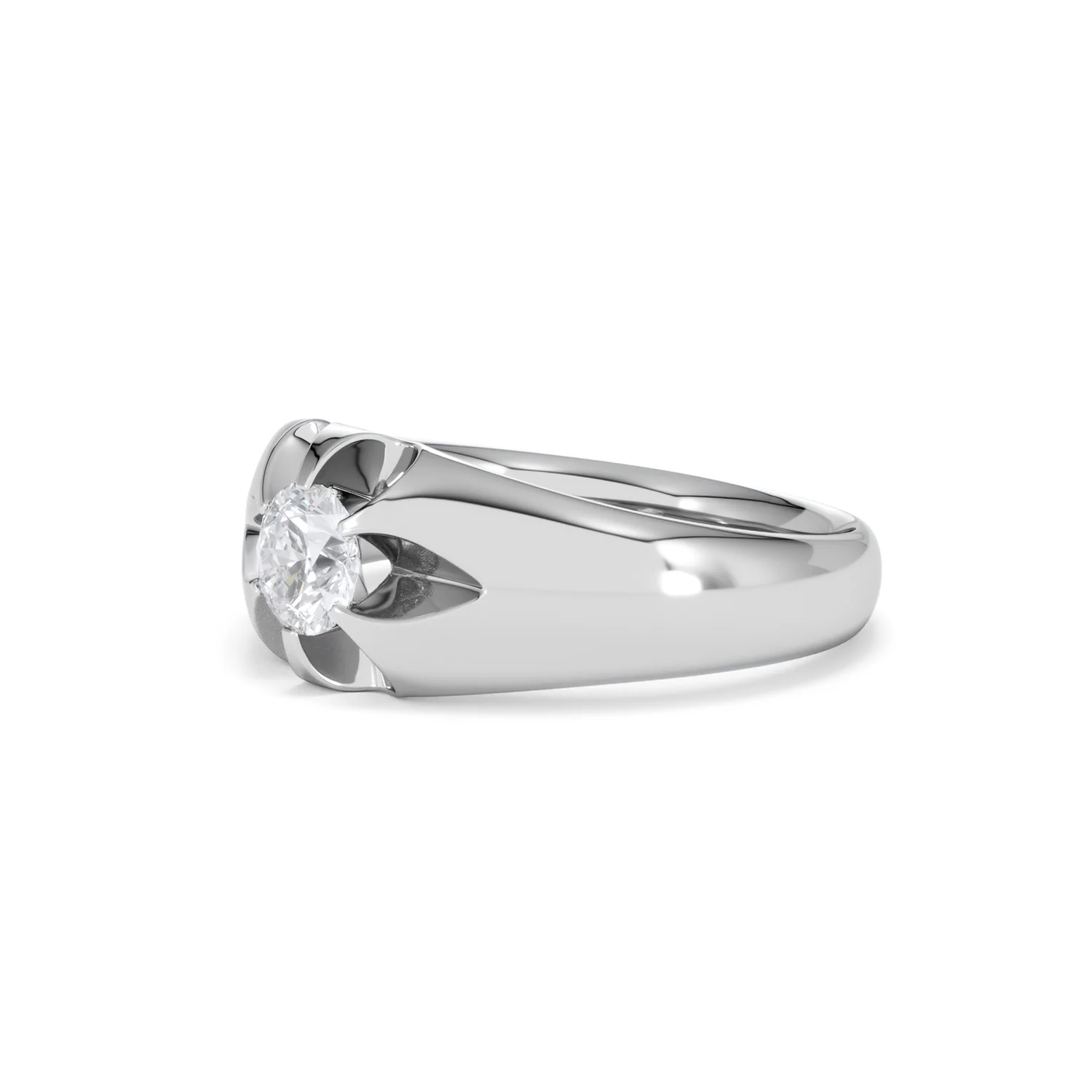 Lab Diamond Signet Ring 0.50ct Round Cut in 925 Silver - Image 77