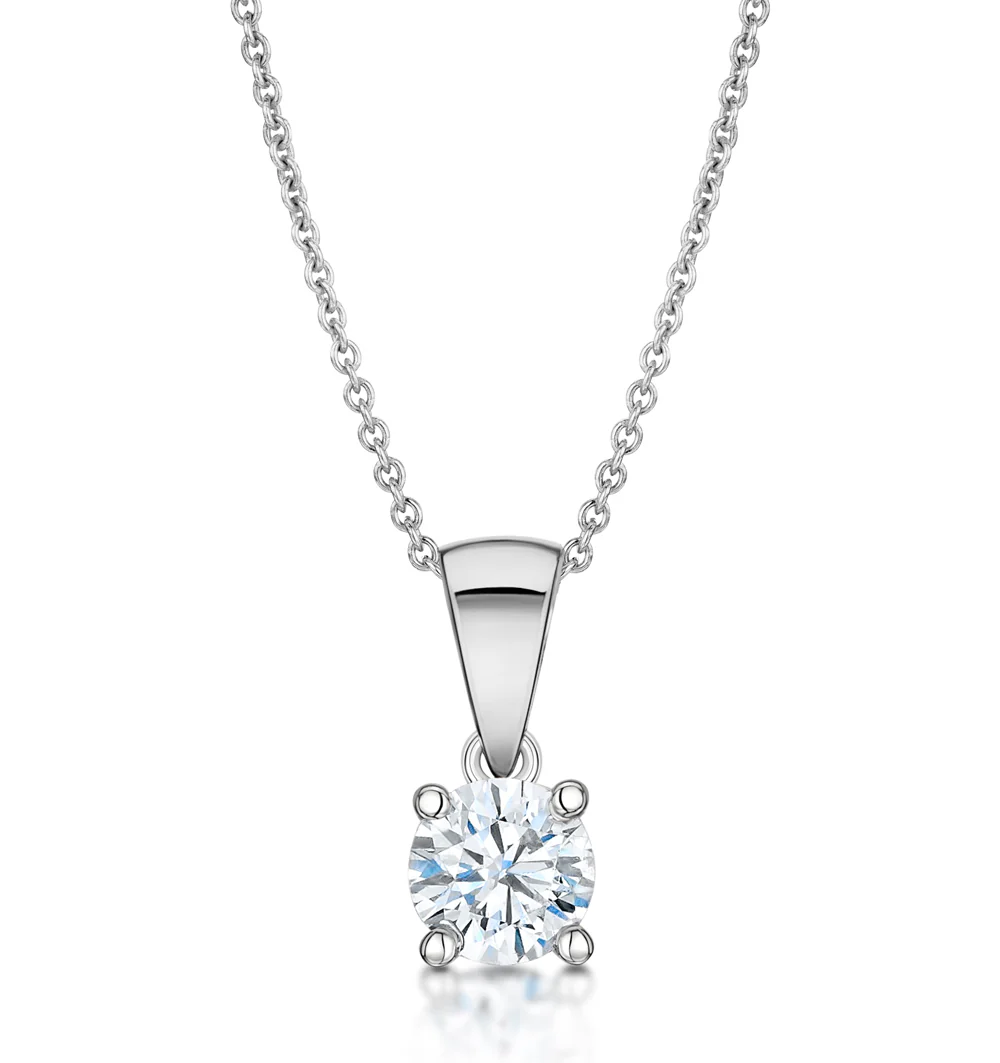 Chloe 0.50ct Lab Diamond Solitaire Necklace in 18K White Gold F/VS1 - Image 2