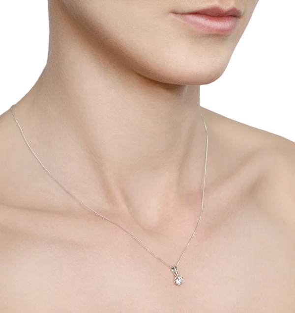 Chloe 0.50ct Lab Diamond Solitaire Necklace in 18K White Gold F/VS1 - Image 3