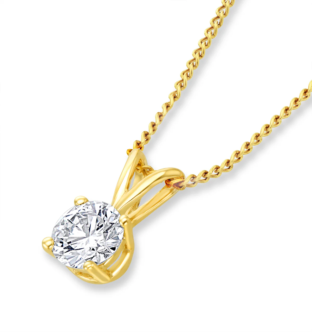 Chloe 0.25ct Lab Diamond Solitaire Necklace Pendant in 9K Yellow Gold H/Si - Image 3