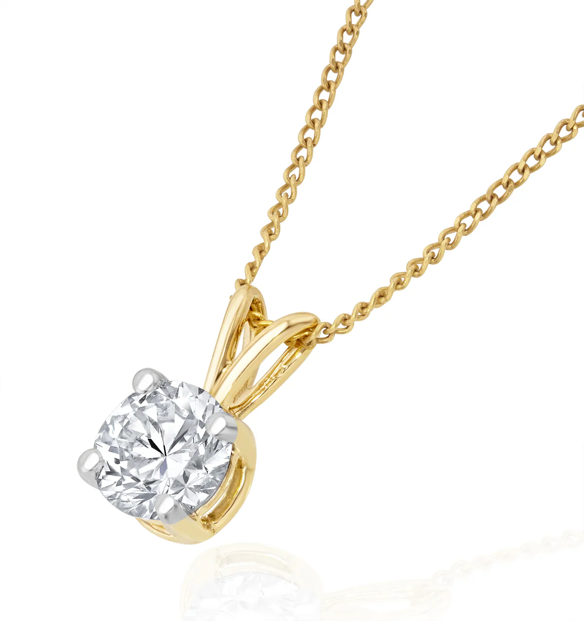 Chloe 0.50ct Lab Diamond Solitaire Necklace Pendant in 9K Yellow Gold H/Si - Image 3