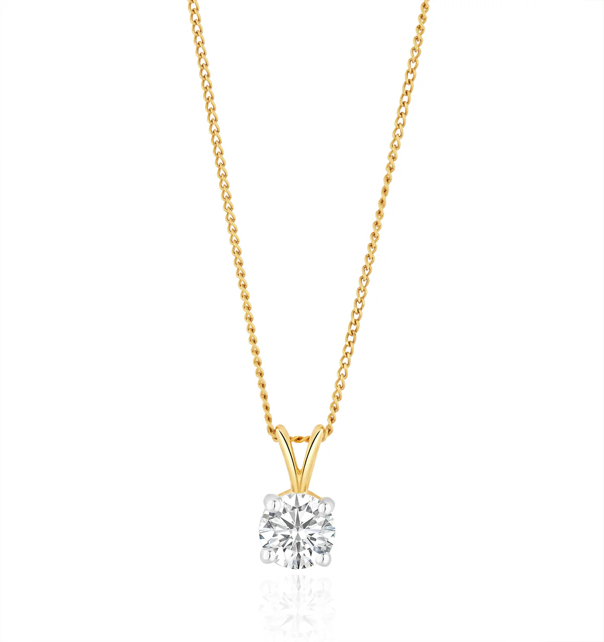 Chloe 0.50ct Lab Diamond Solitaire Necklace Pendant in 9K Yellow Gold H/Si - Image 4