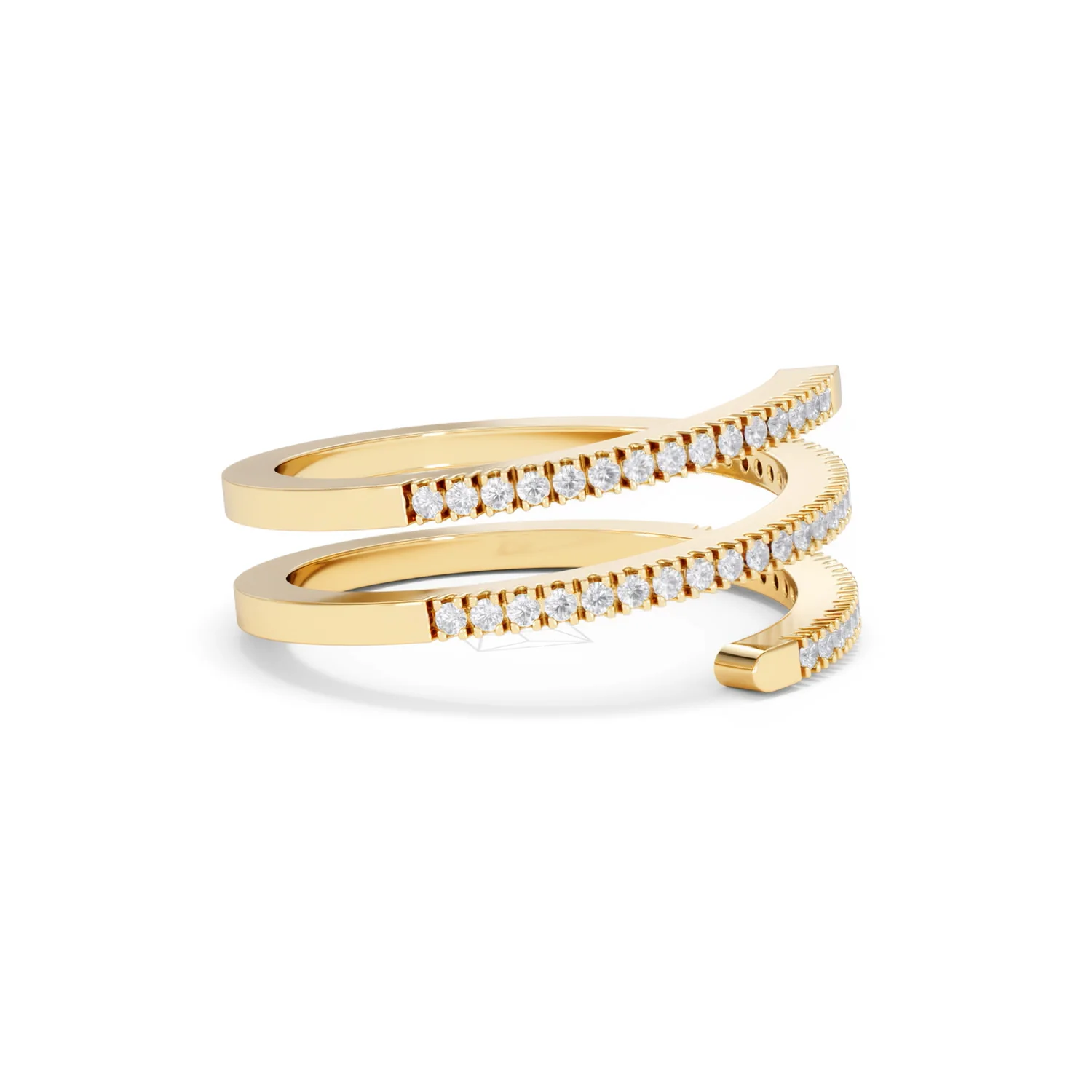 Lab Diamond Spiral Ring 0.25ct in 18k Gold Vermeil - Image 24