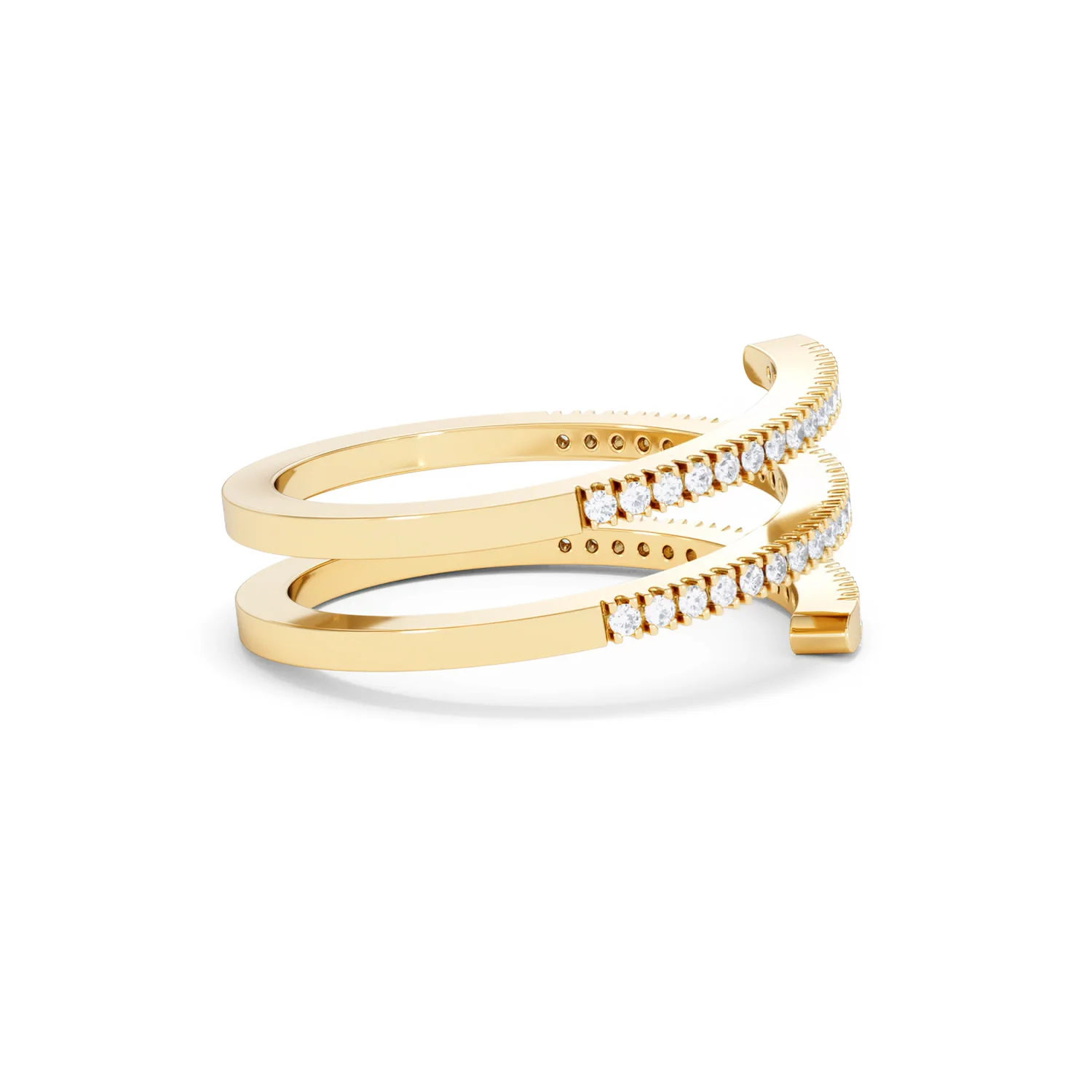 Lab Diamond Spiral Ring 0.25ct in 18k Gold Vermeil - Image 31