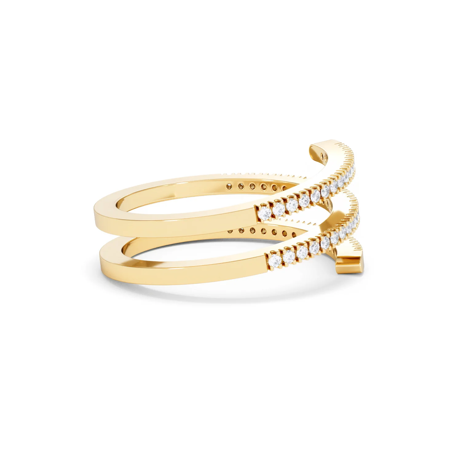 Lab Diamond Spiral Ring 0.25ct in 18k Gold Vermeil - Image 32