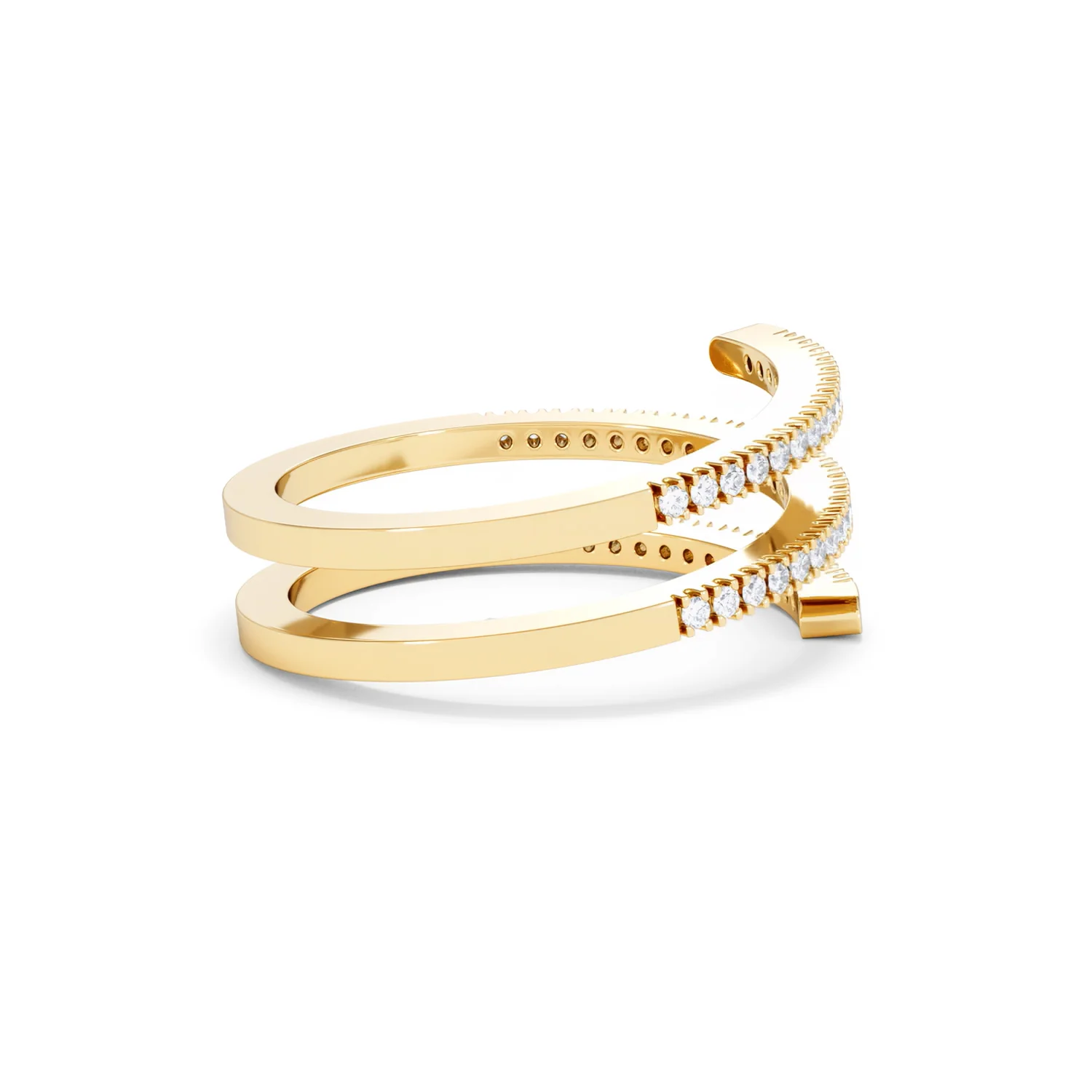Lab Diamond Spiral Ring 0.25ct in 18k Gold Vermeil - Image 34