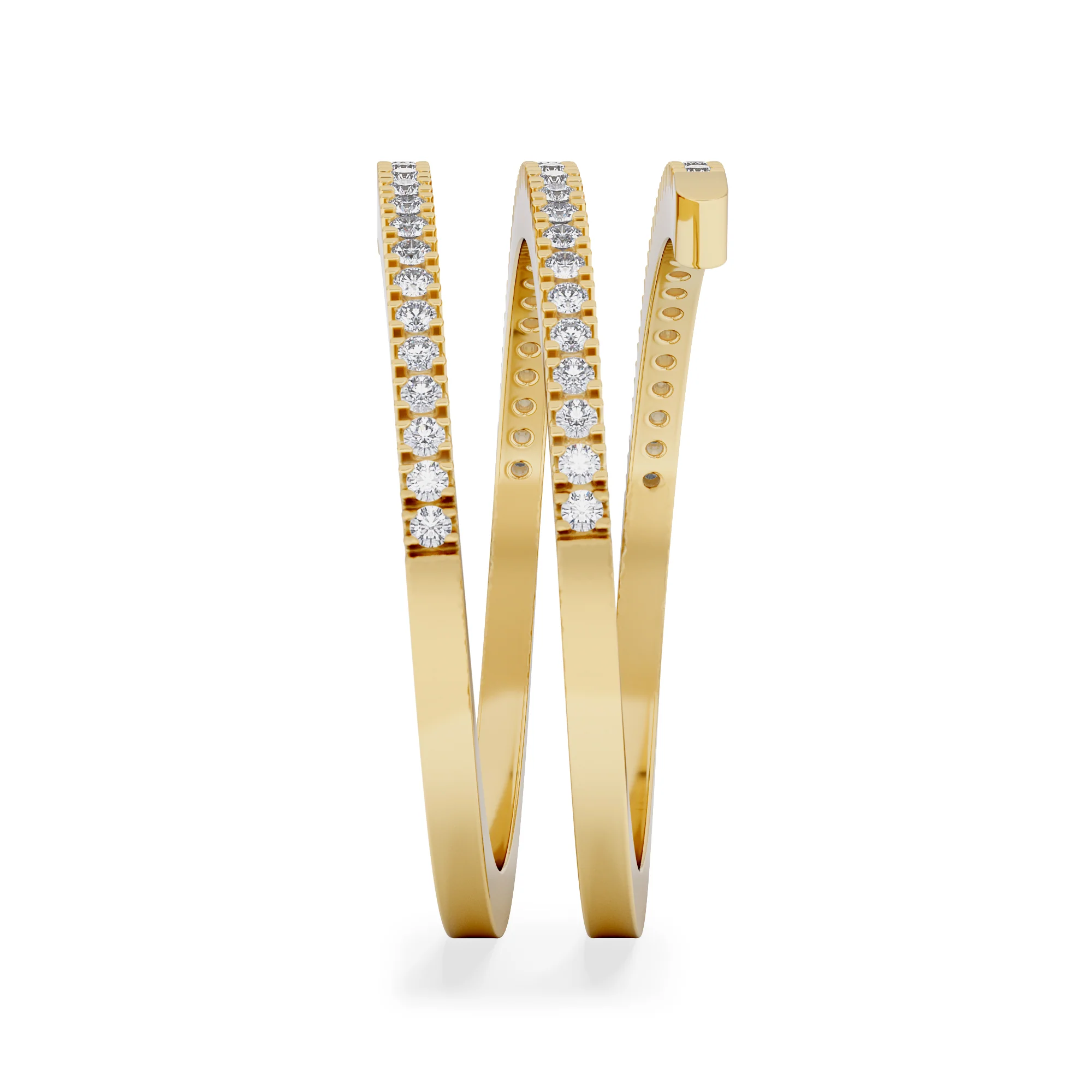 Lab Diamond Spiral Ring 0.25ct in 18k Gold Vermeil - Image 5