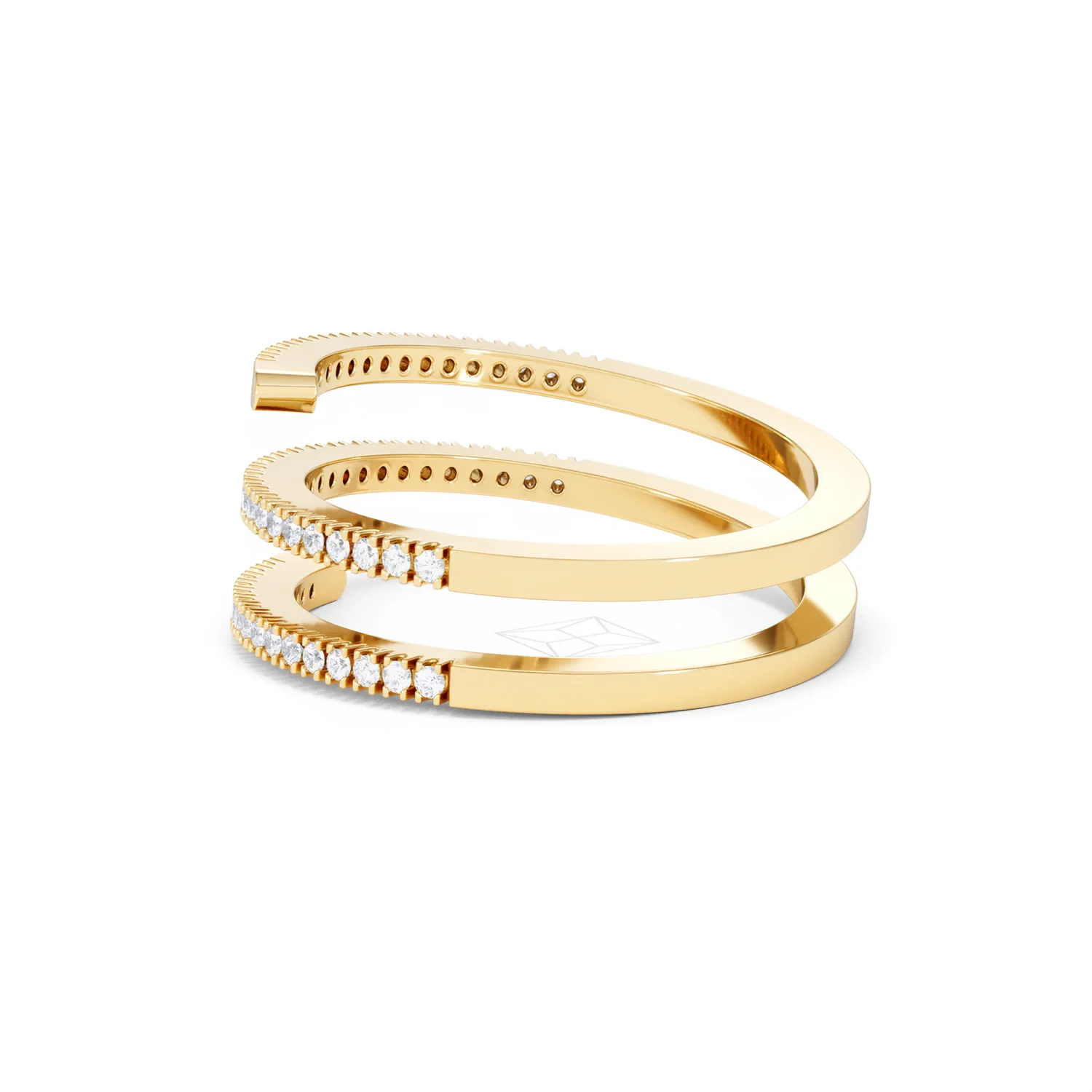 Lab Diamond Spiral Ring 0.25ct in 18k Gold Vermeil - Image 67