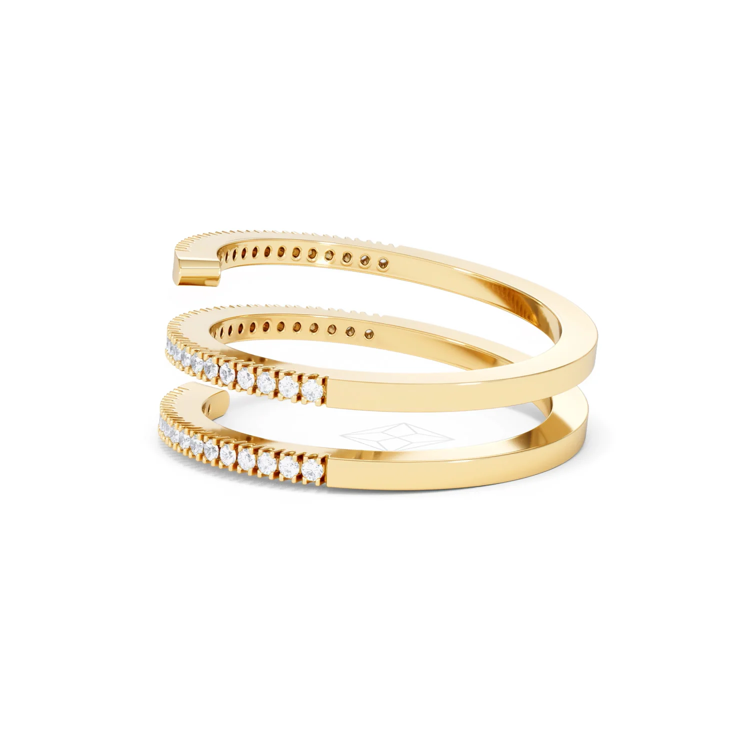 Lab Diamond Spiral Ring 0.25ct in 18k Gold Vermeil - Image 68