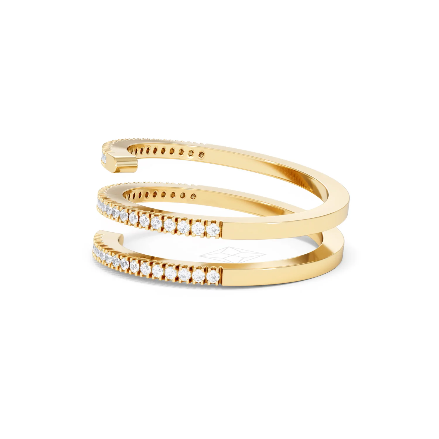 Lab Diamond Spiral Ring 0.25ct in 18k Gold Vermeil - Image 71