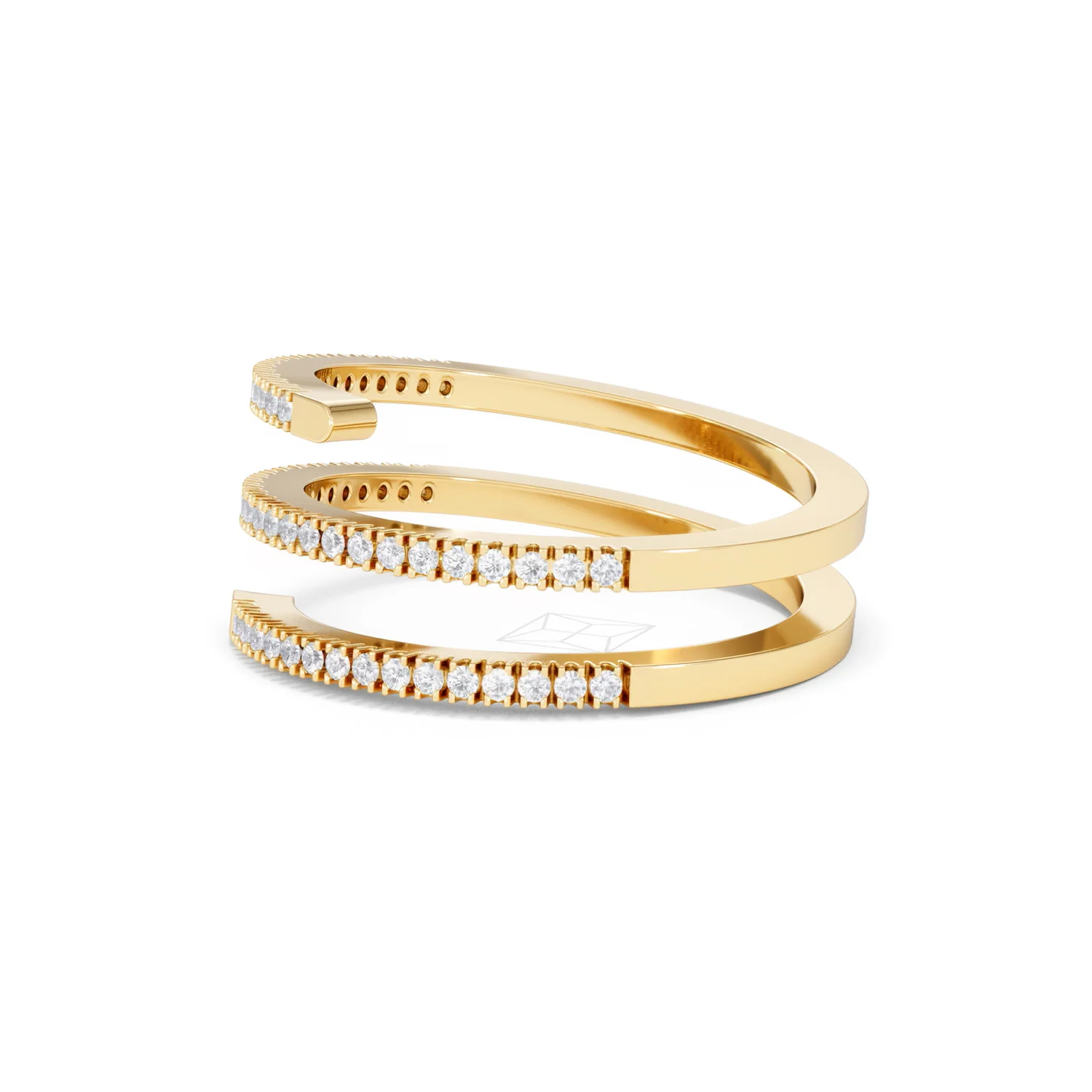 Lab Diamond Spiral Ring 0.25ct in 18k Gold Vermeil - Image 74