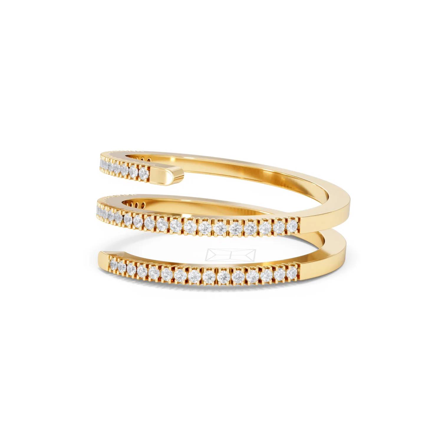 Lab Diamond Spiral Ring 0.25ct in 18k Gold Vermeil - Image 79