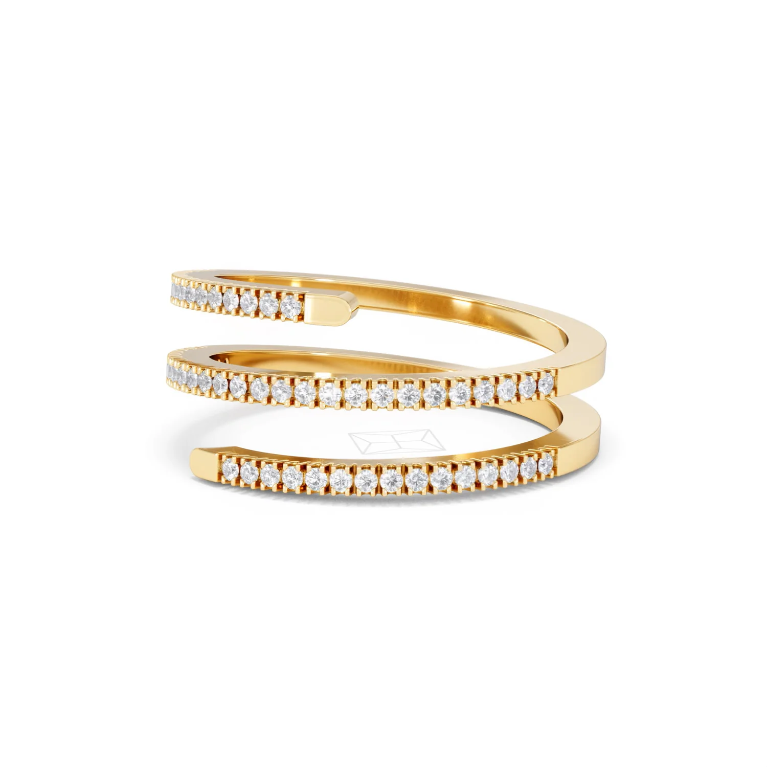 Lab Diamond Spiral Ring 0.25ct in 18k Gold Vermeil - Image 82