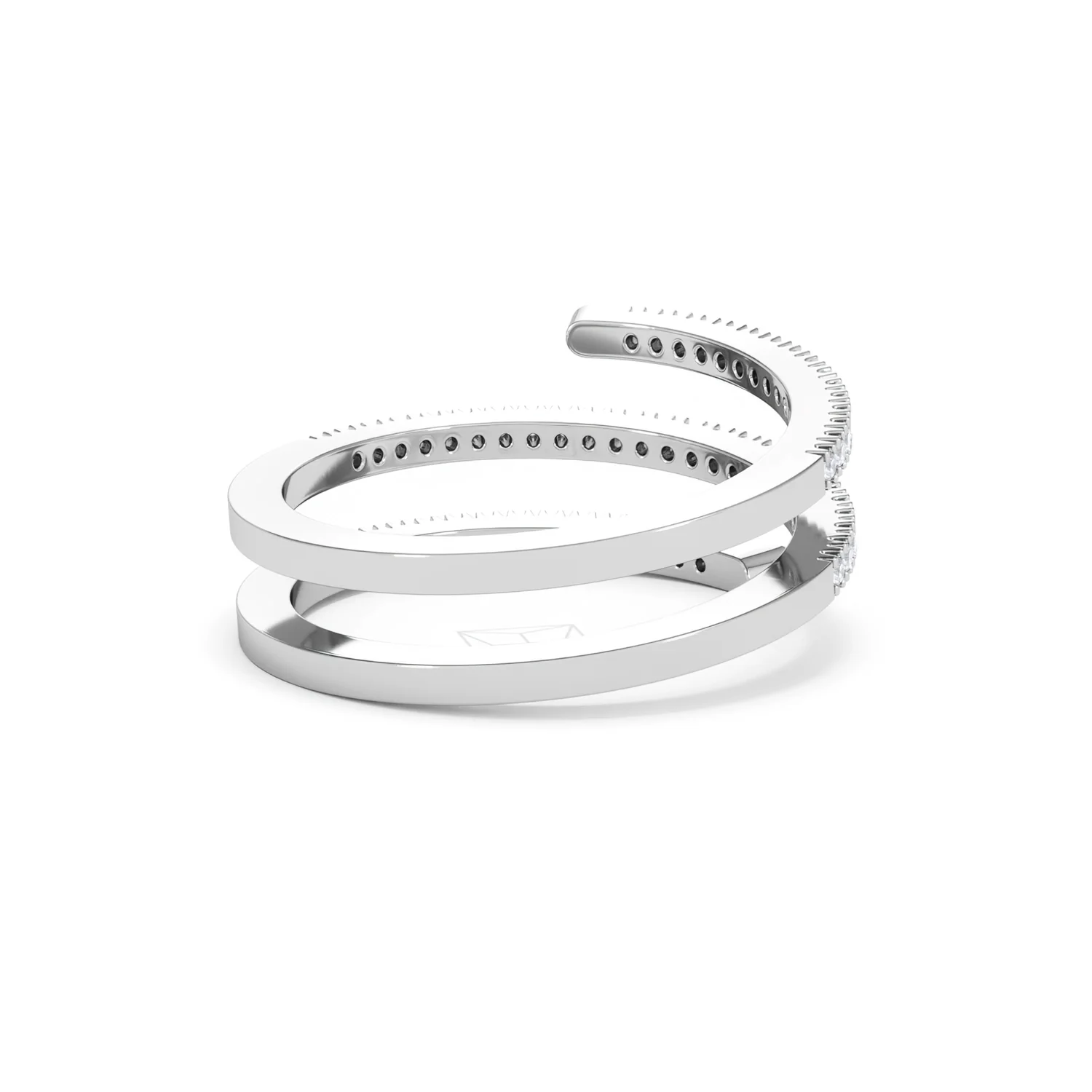 Lab Diamond Spiral Ring 0.25ct in 925 Silver - Image 45