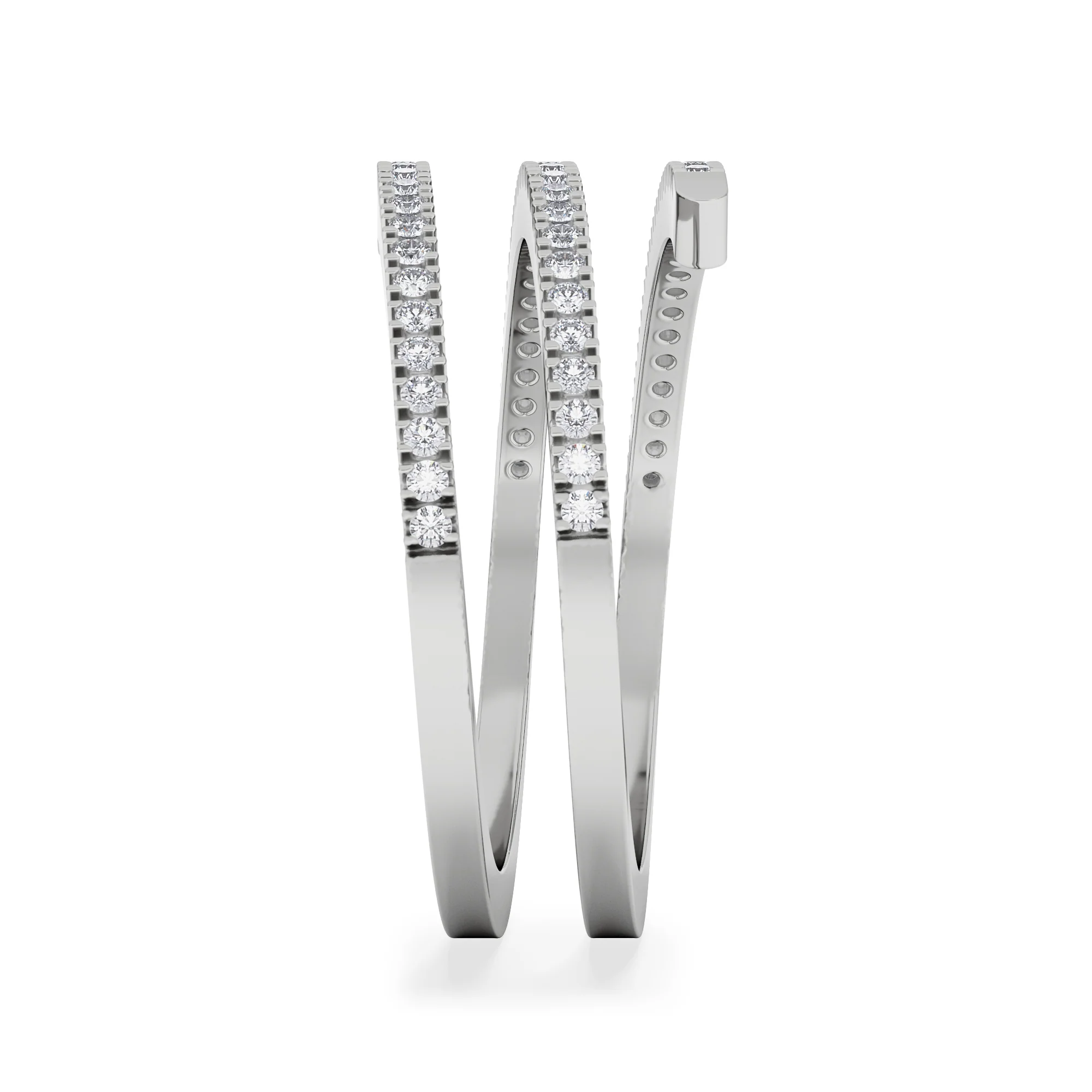 Lab Diamond Spiral Ring 0.25ct in 925 Silver - Image 5