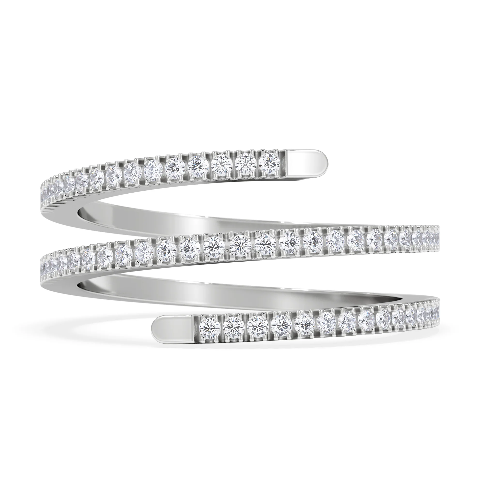 Lab Diamond Spiral Ring 0.25ct in 925 Silver - Image 7