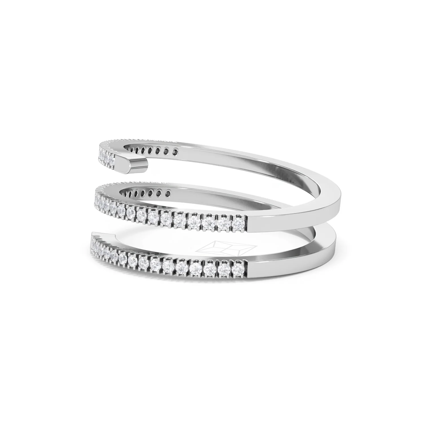 Lab Diamond Spiral Ring 0.25ct in 925 Silver - Image 76