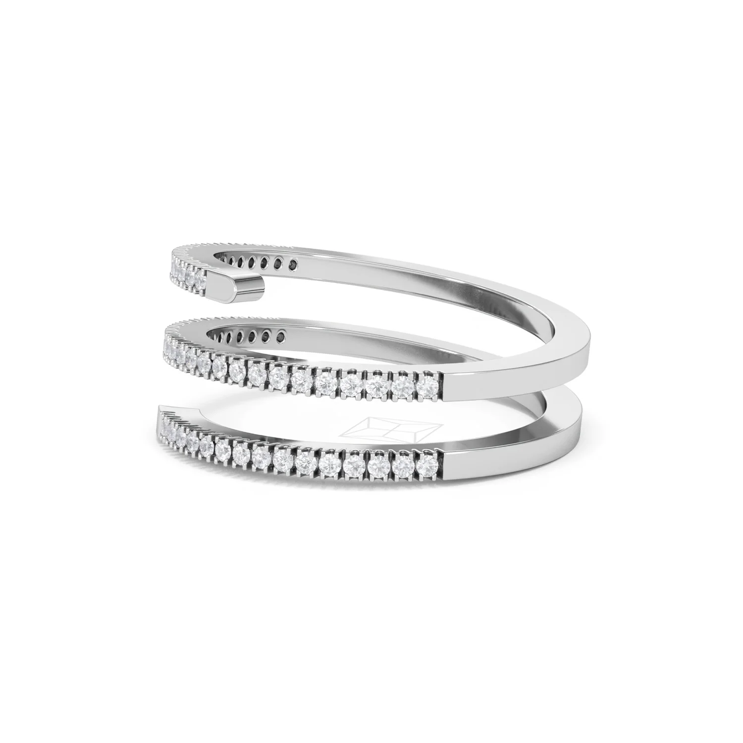 Lab Diamond Spiral Ring 0.25ct in 925 Silver - Image 77