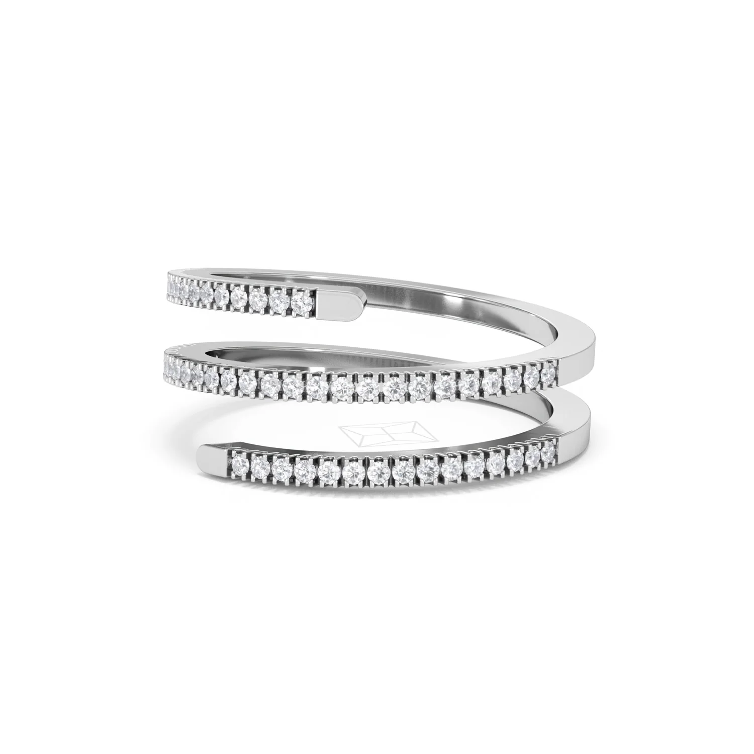 Lab Diamond Spiral Ring 0.25ct in 925 Silver - Image 85